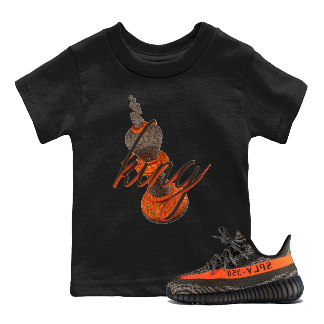 3D King snkmatch Tee Kids - Yeezy 350 Carbon Beluga