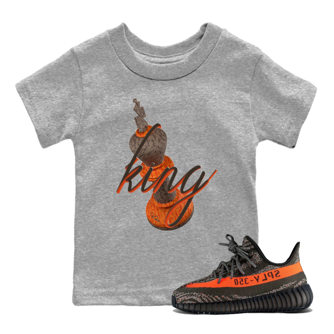 3D King snkmatch Tee Kids - Yeezy 350 Carbon Beluga