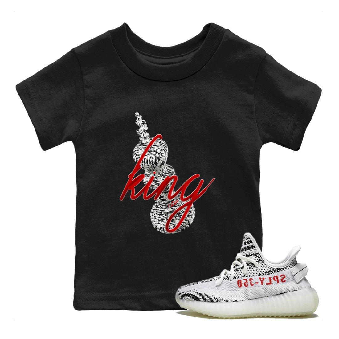 3D King Kids Tops - Yeezy 350 Zebra