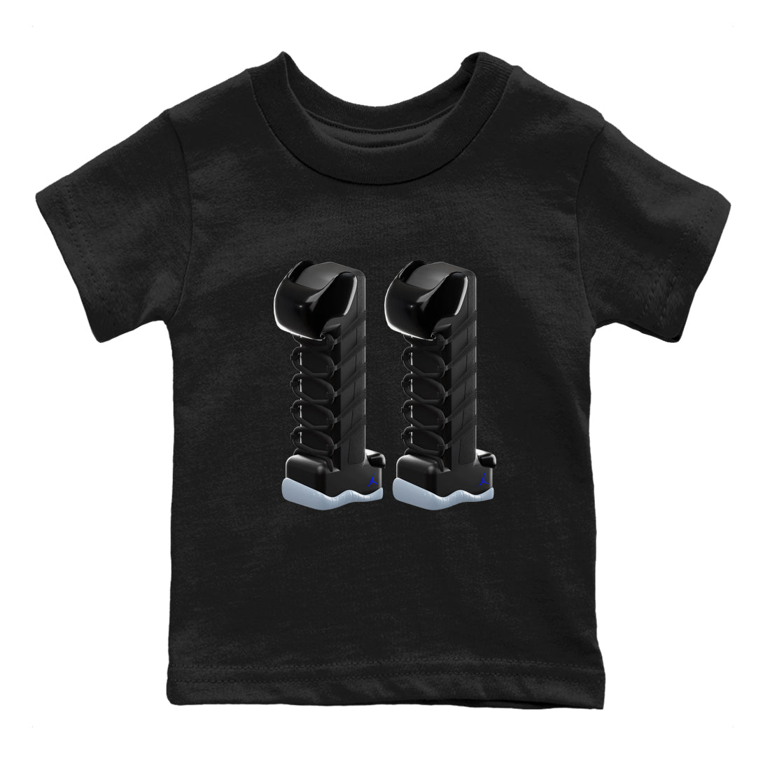 3D Number 11 snkmatch Tee Kids - Air Jordan 11 Black and Varsity Royal