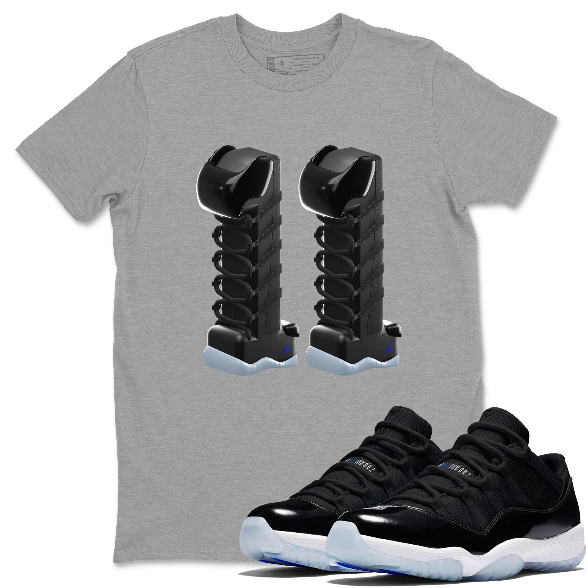3D Number 11 snkmatch Tee - Air Jordan 11 Black and Varsity Royal