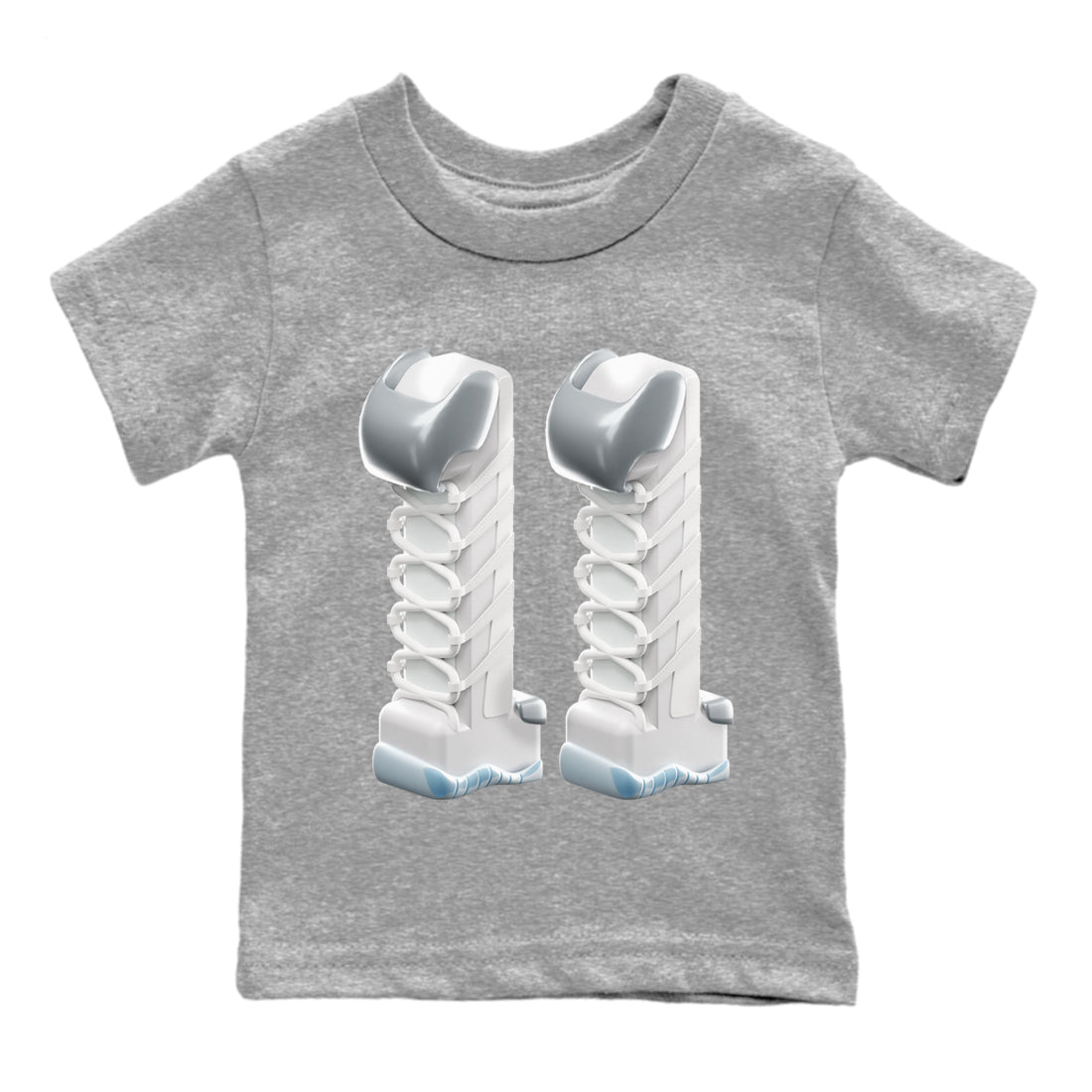 3D Number 11 Kids Tops - Air Jordan 11 White Cement
