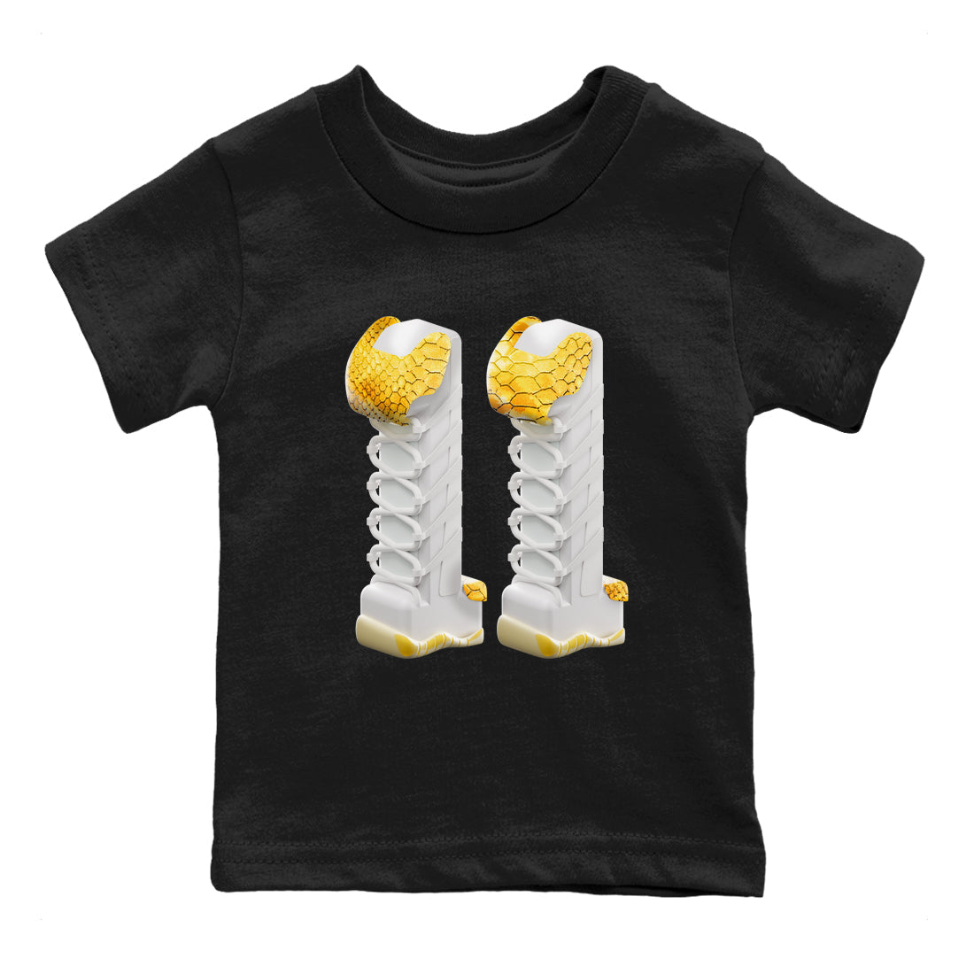 3D Number 11 Kids Tops - Air Jordan 11 Yellow Python
