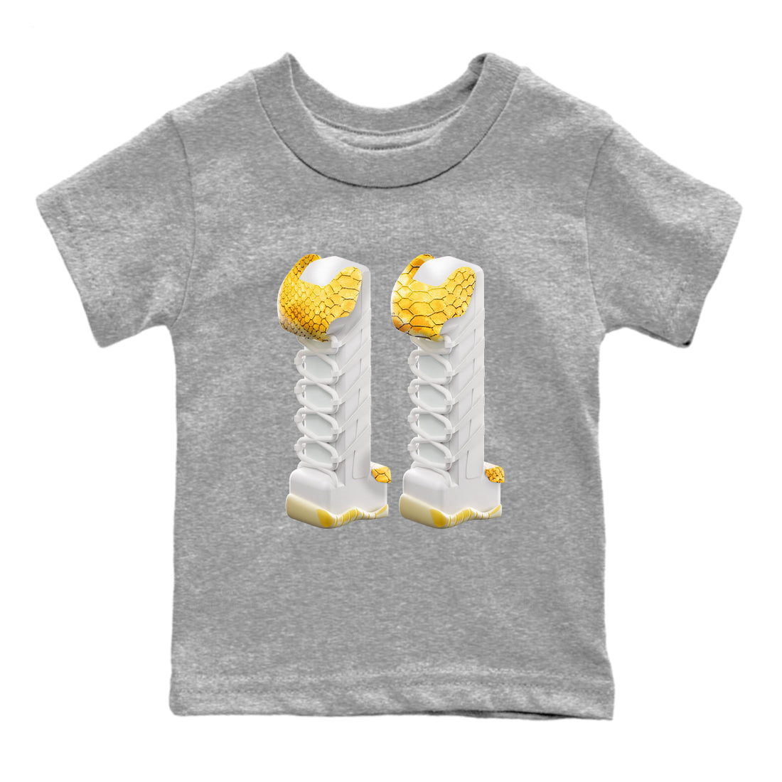 3D Number 11 Kids Tops - Air Jordan 11 Yellow Python