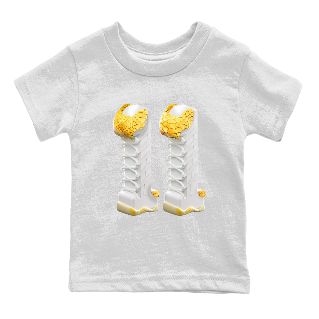 3D Number 11 Kids Tops - Air Jordan 11 Yellow Python