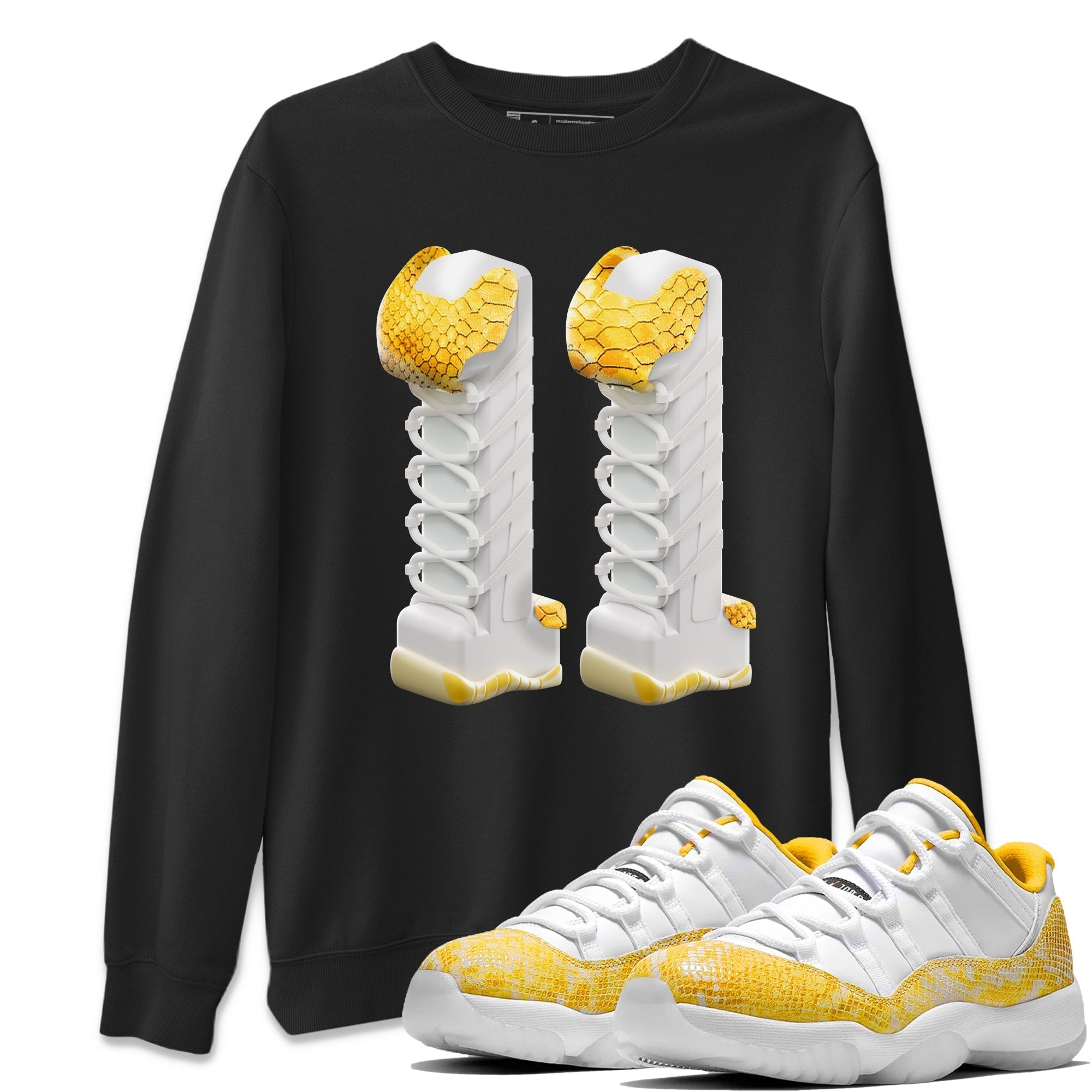 3D Number 11 Unisex Tops - Air Jordan 11 Yellow Python