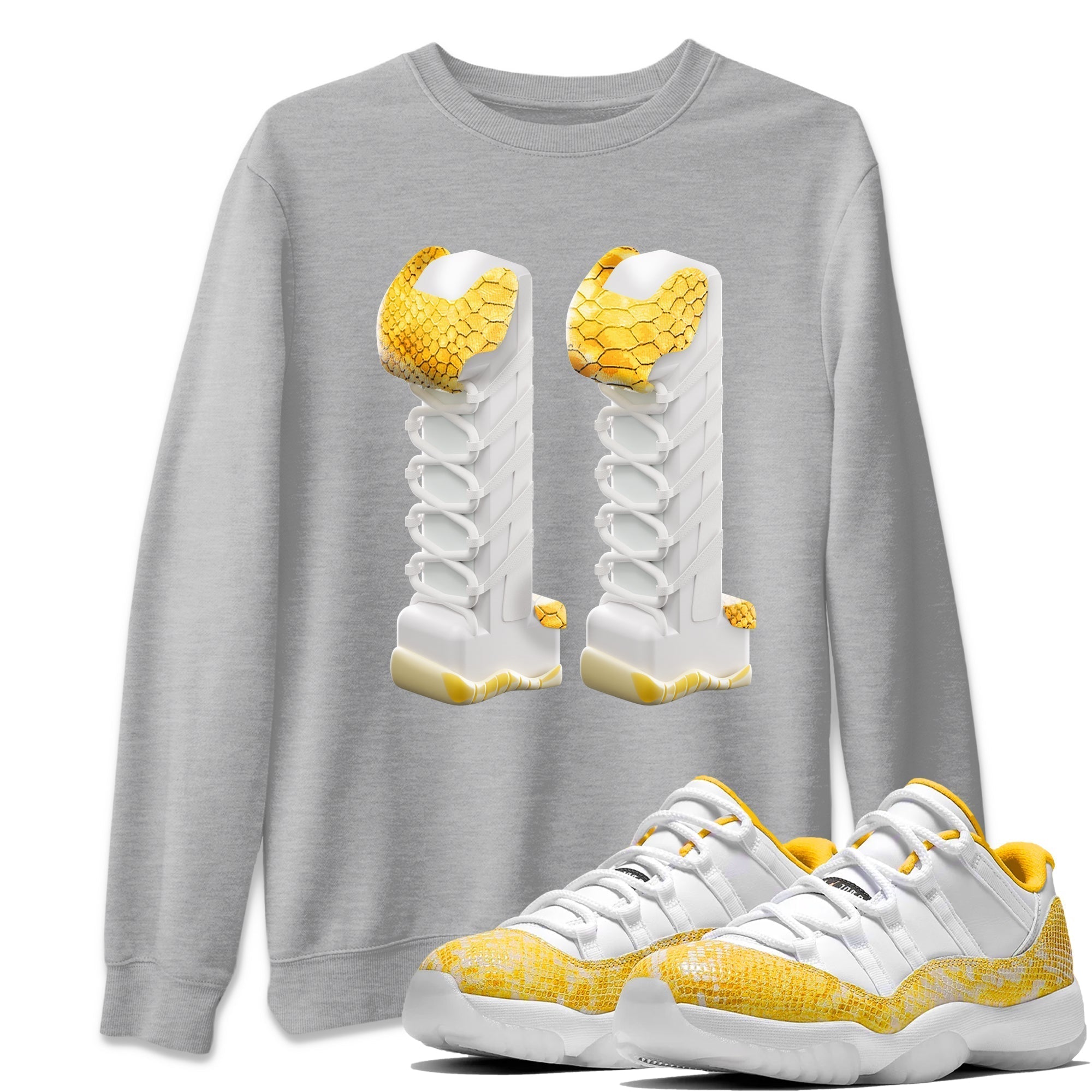 3D Number 11 Unisex Tops - Air Jordan 11 Yellow Python
