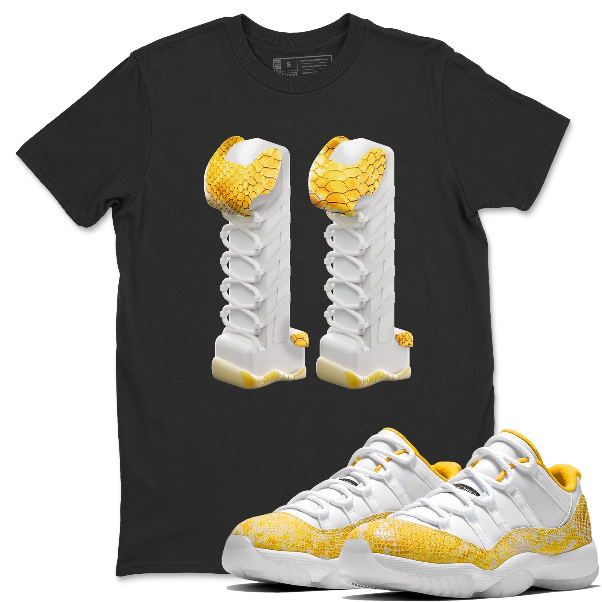 3D Number 11 Unisex Tops - Air Jordan 11 Yellow Python
