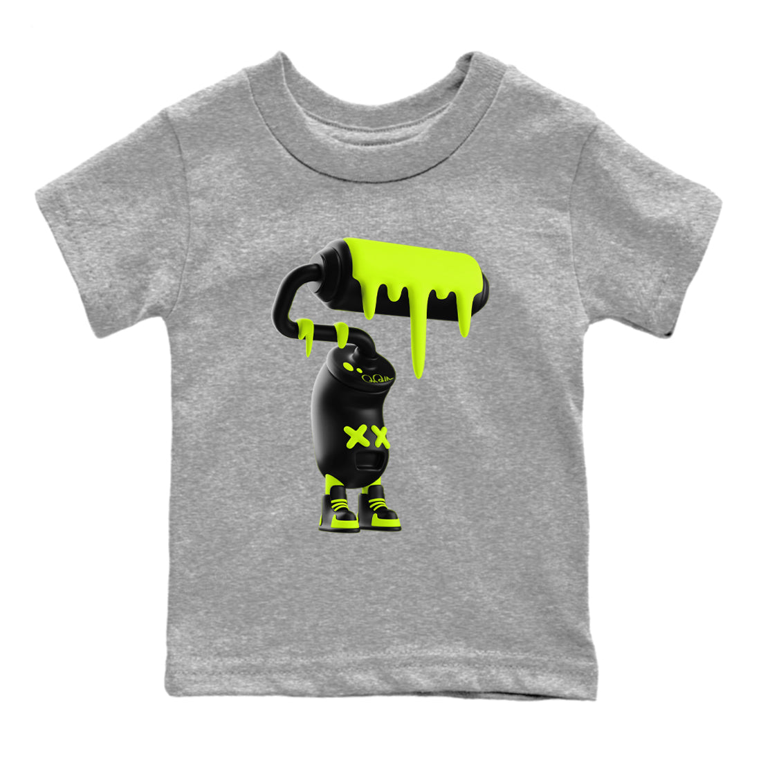 3D Paint Roller snkmatch Tees Kids - Air Foamposite One Black Volt