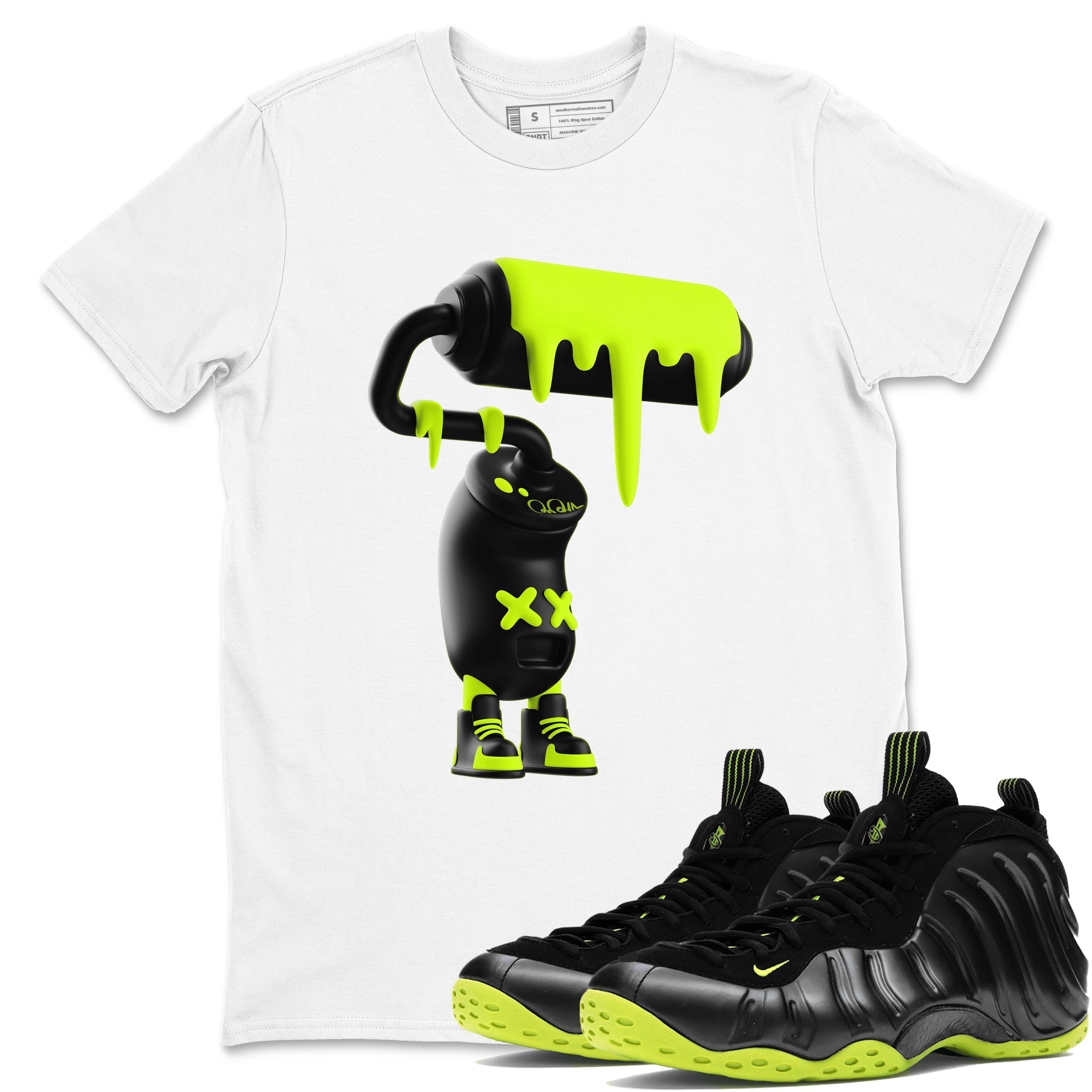 3D Paint Roller snkmatch Tees - Air Foamposite One Black Volt