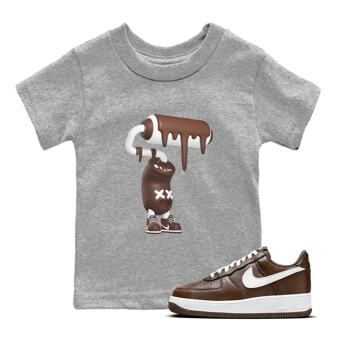 3D Paint Roller snkmatch Tee Kids - Air Force 1 Chocolate