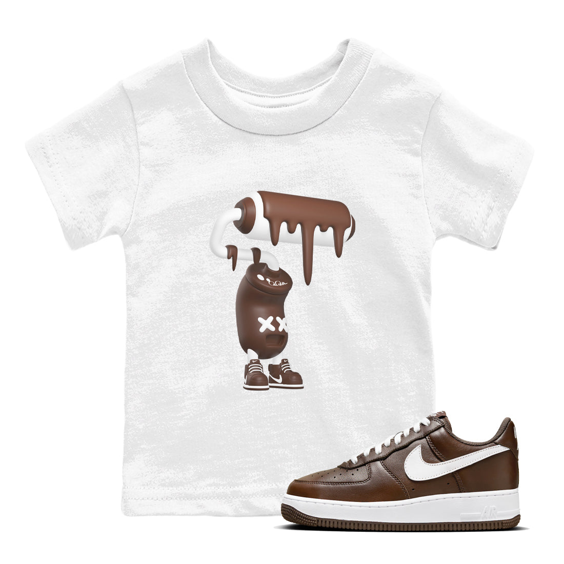 3D Paint Roller snkmatch Tee Kids - Air Force 1 Chocolate