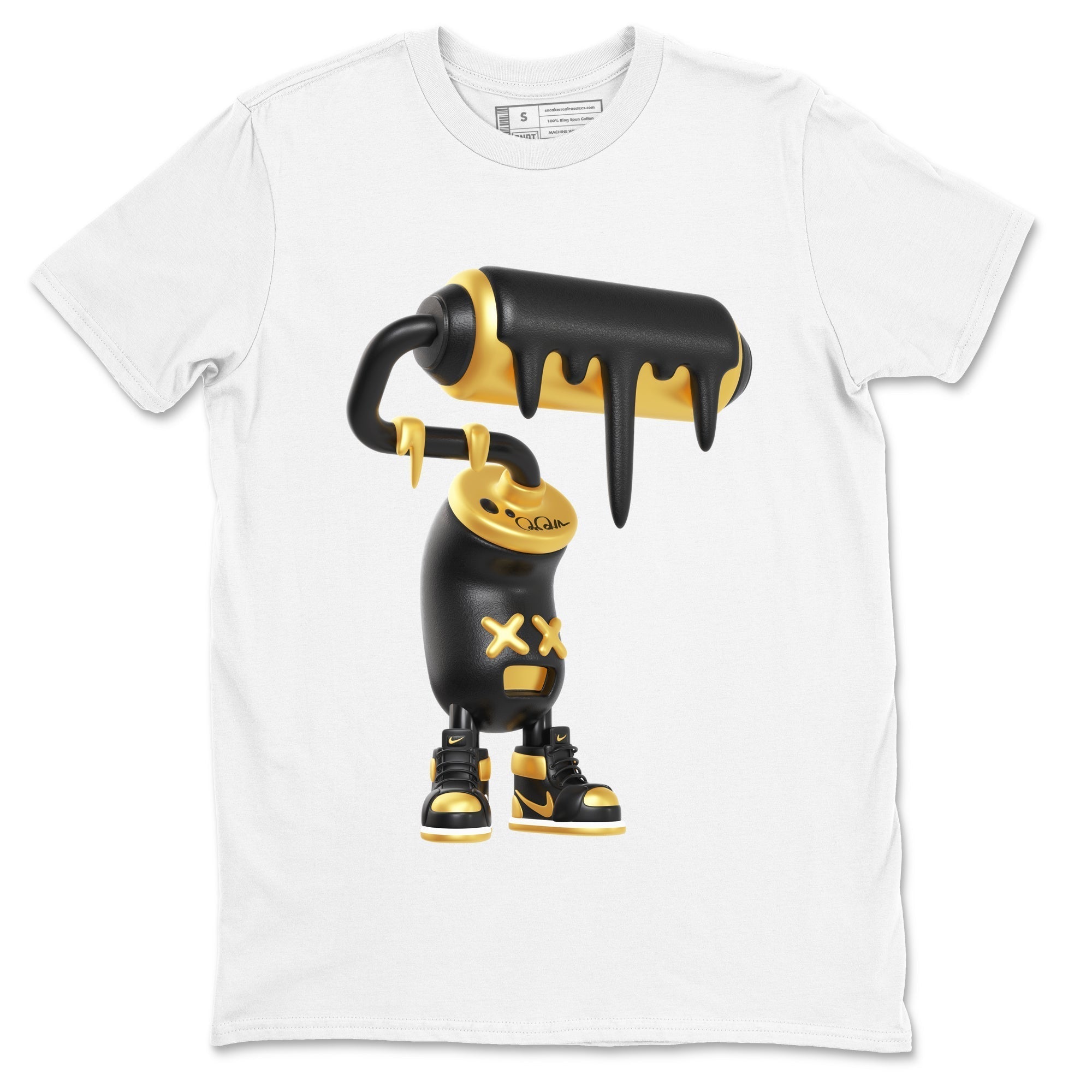 3D Paint Roller snkmatch Tees - Air Jordan 1 Black Metallic Gold