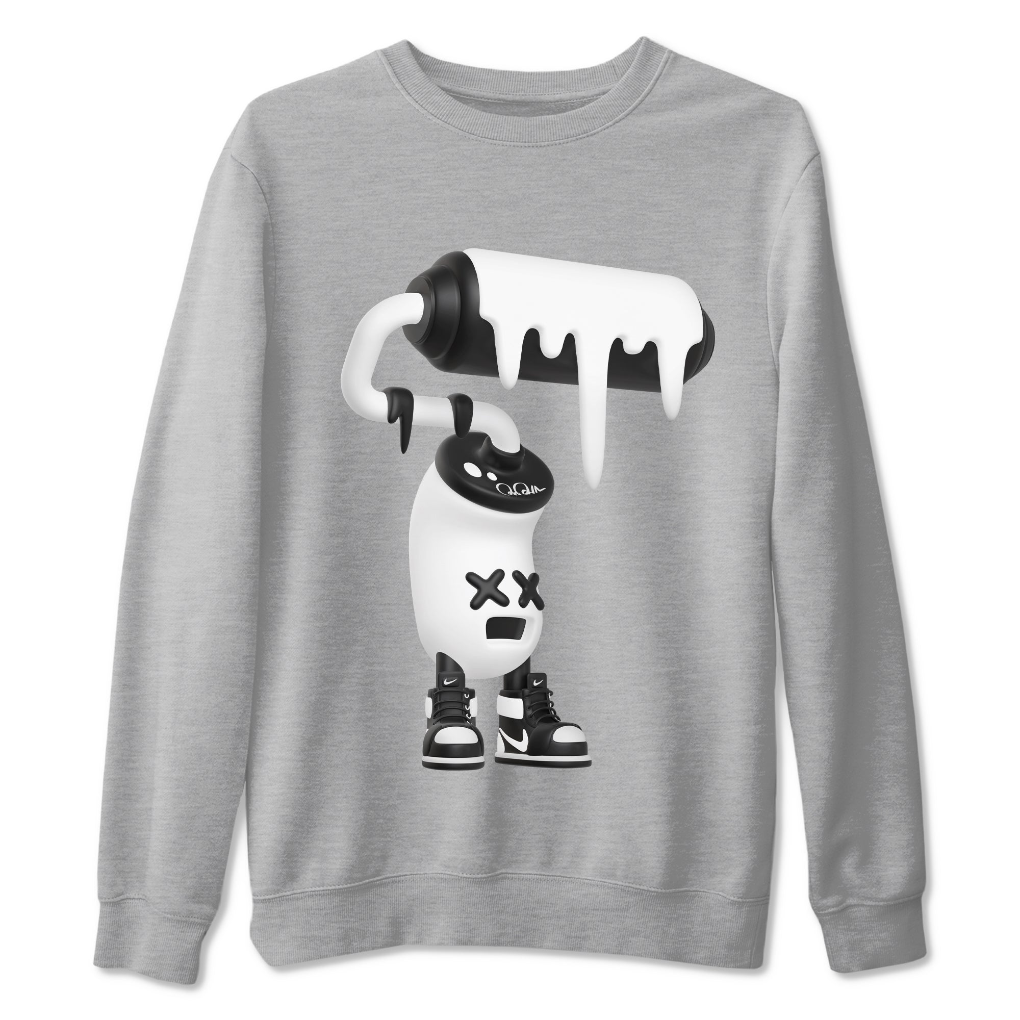 3D Paint Roller snkmatch Tees - Air Jordan 1 Black White
