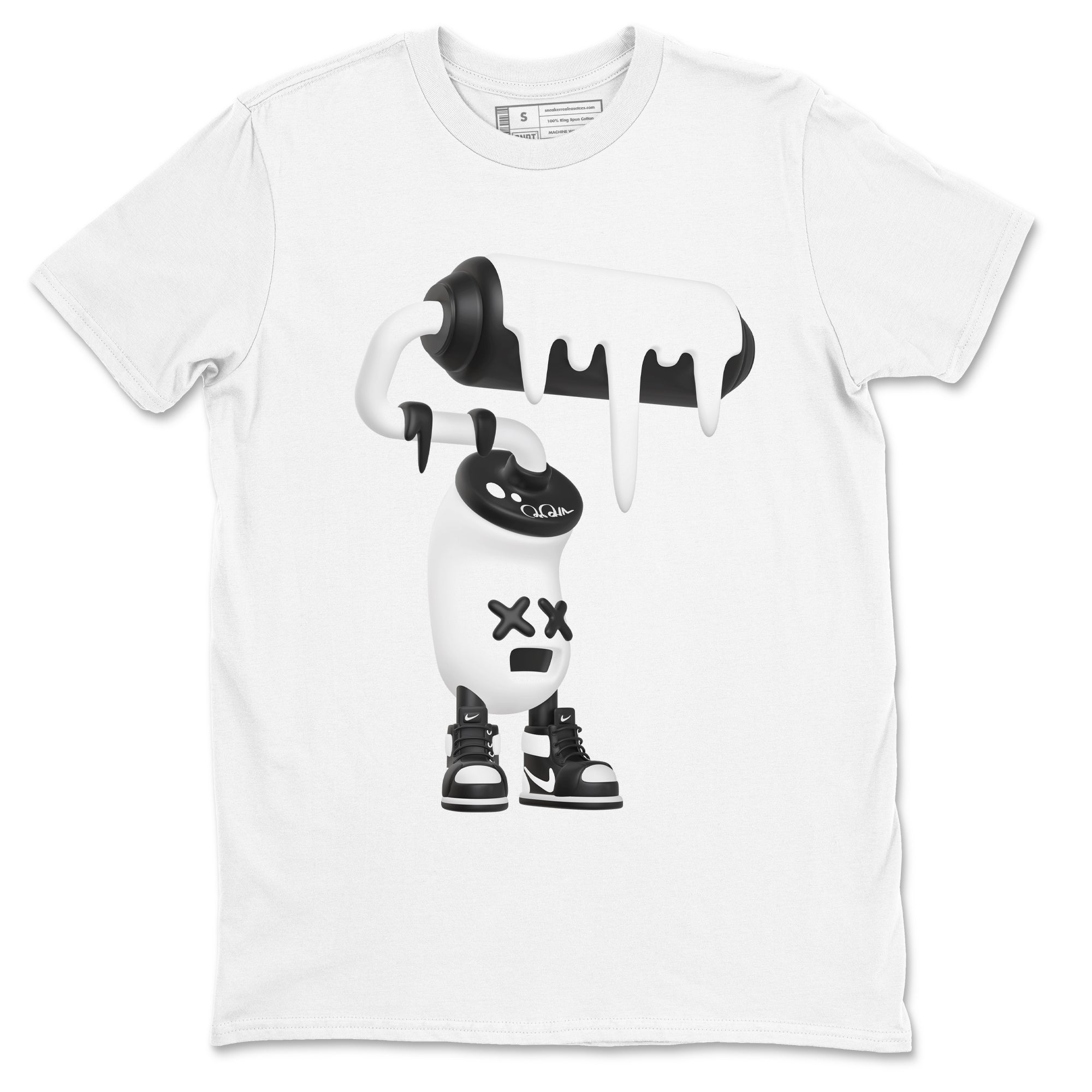 3D Paint Roller snkmatch Tees - Air Jordan 1 Black White