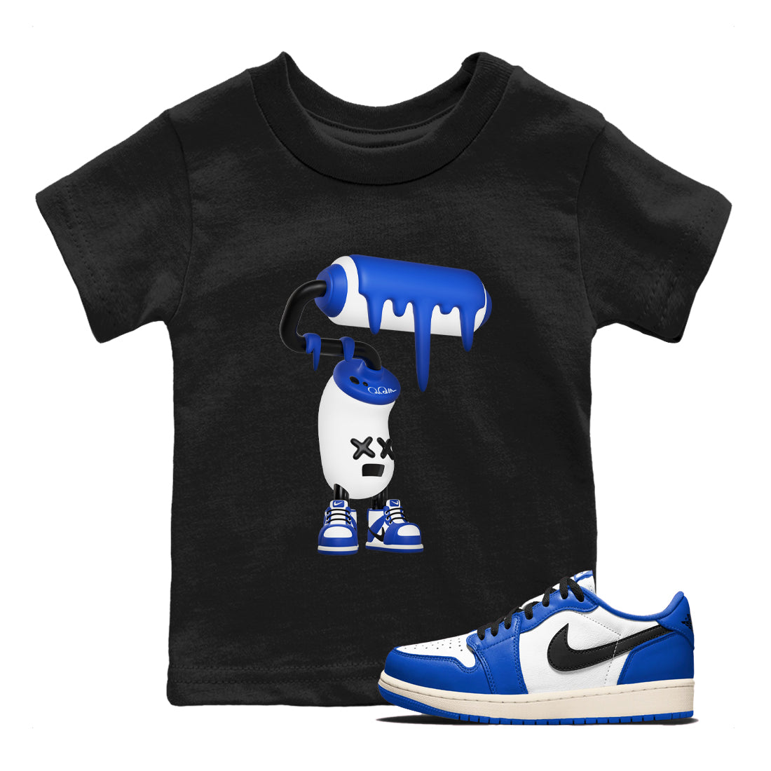 3D Paint Roller snkmatch Tees Kids - Air Jordan 1 Game Royal