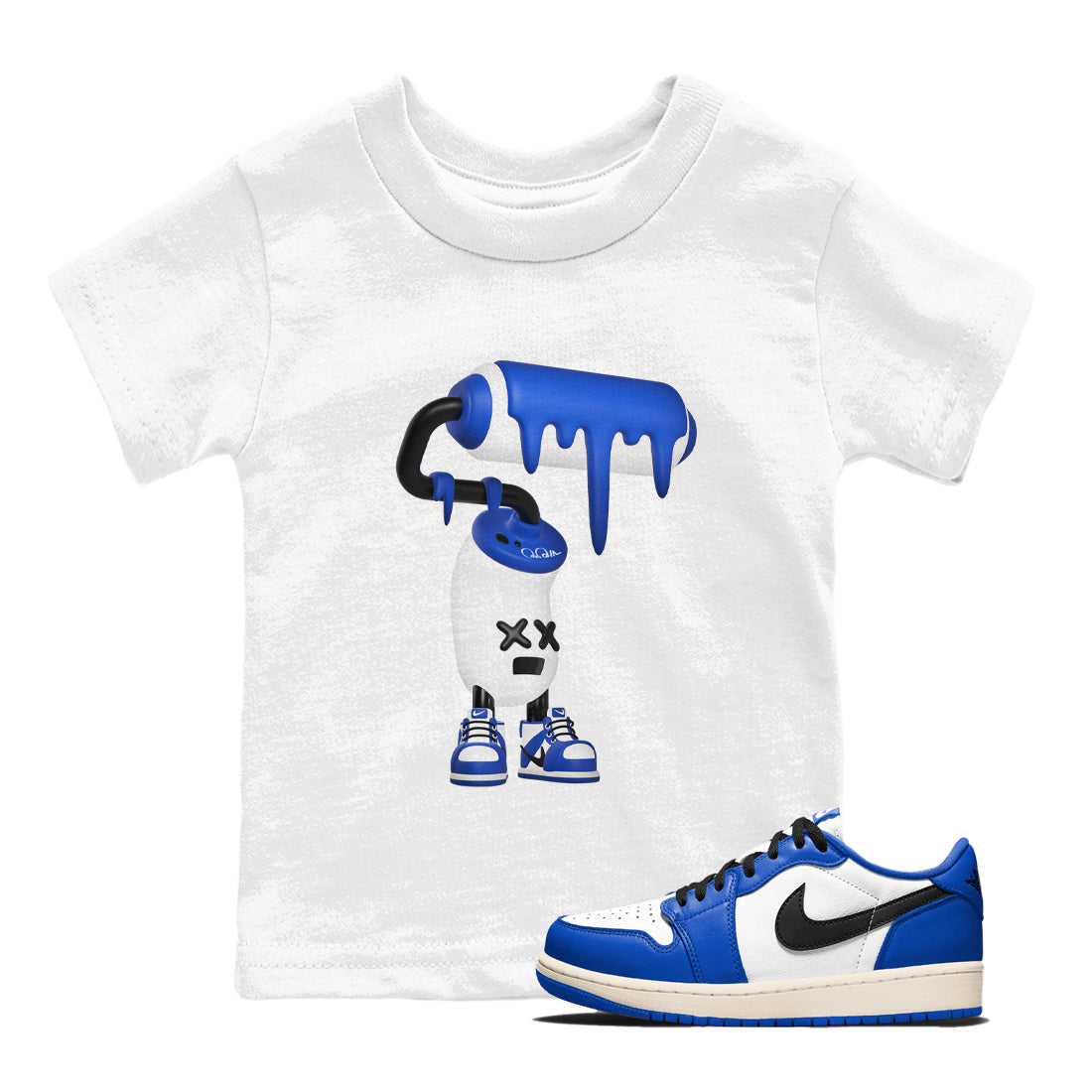 3D Paint Roller snkmatch Tees Kids - Air Jordan 1 Game Royal