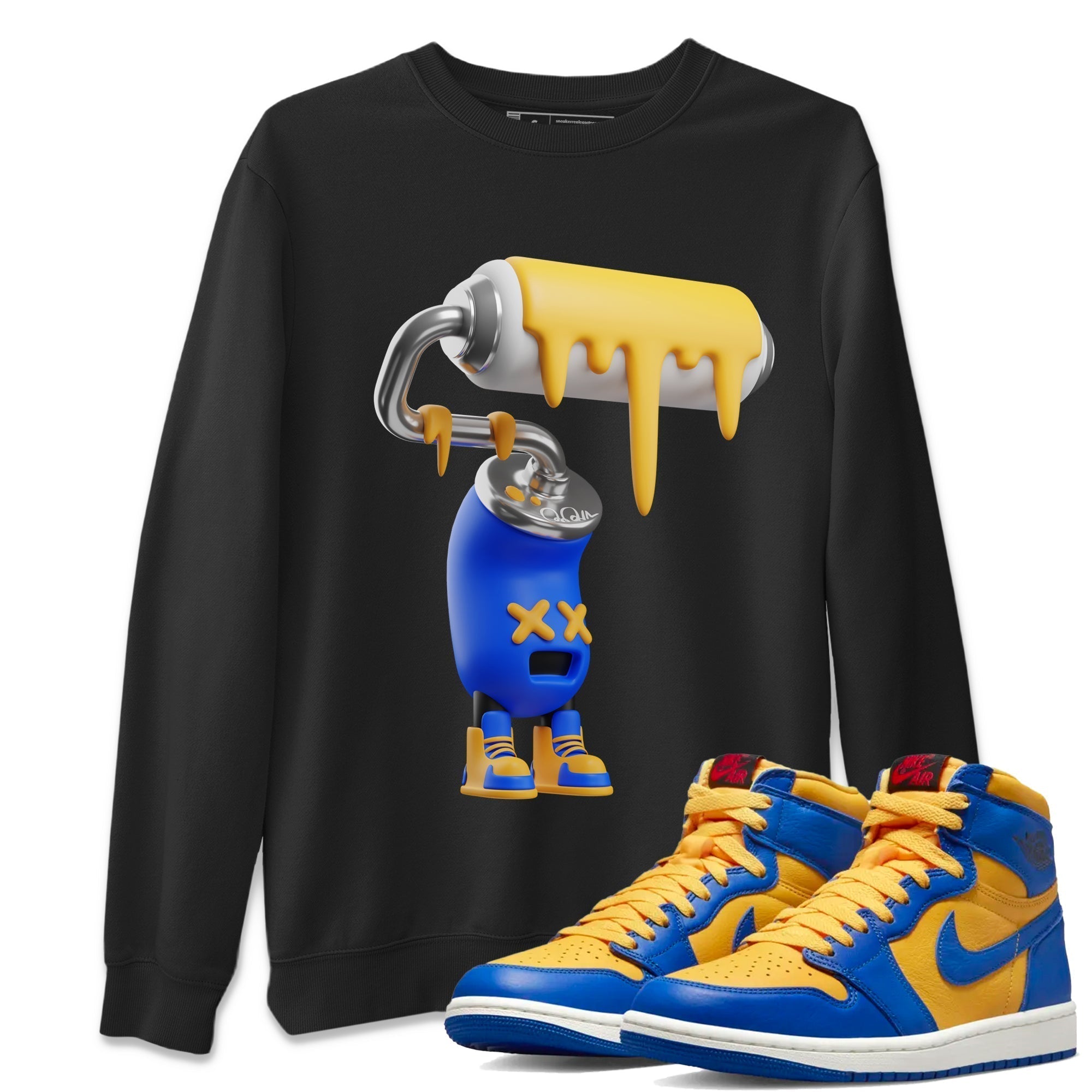 3D Paint Roller Unisex Tops - Air Jordan 1 Game Royal Varsity Maize