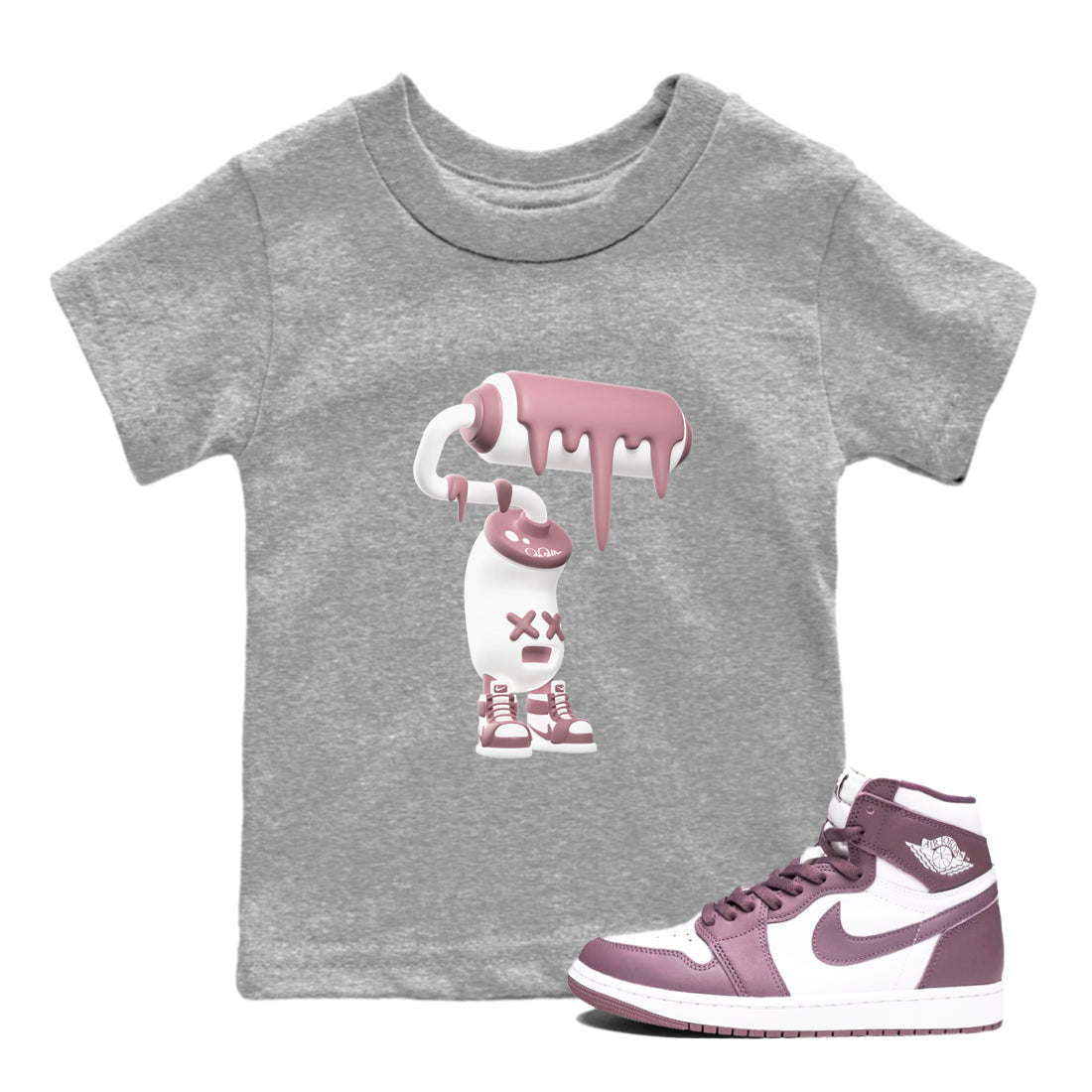 3D Paint Roller snkmatch Tee Kids - Air Jordan 1 Mauve