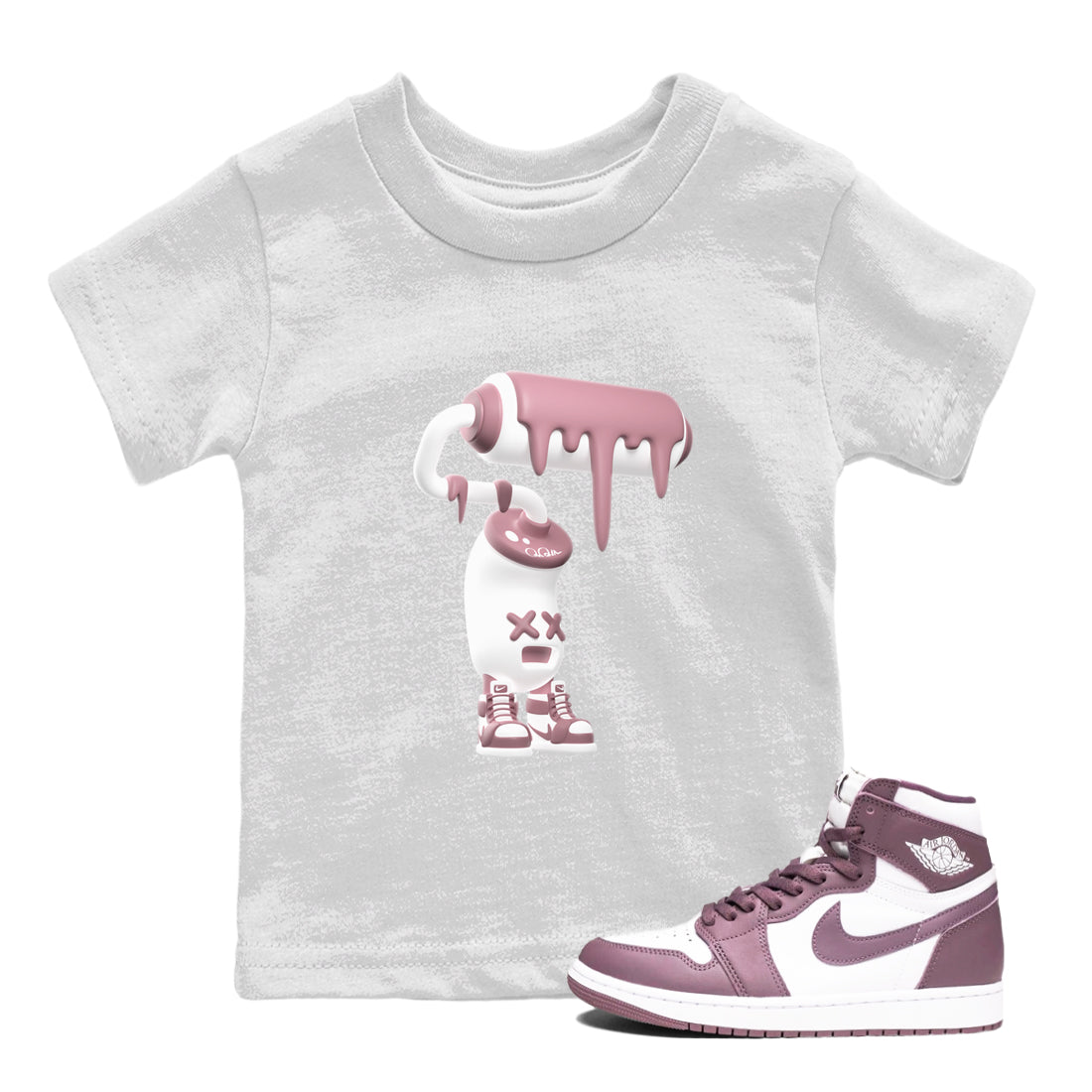 3D Paint Roller snkmatch Tee Kids - Air Jordan 1 Mauve