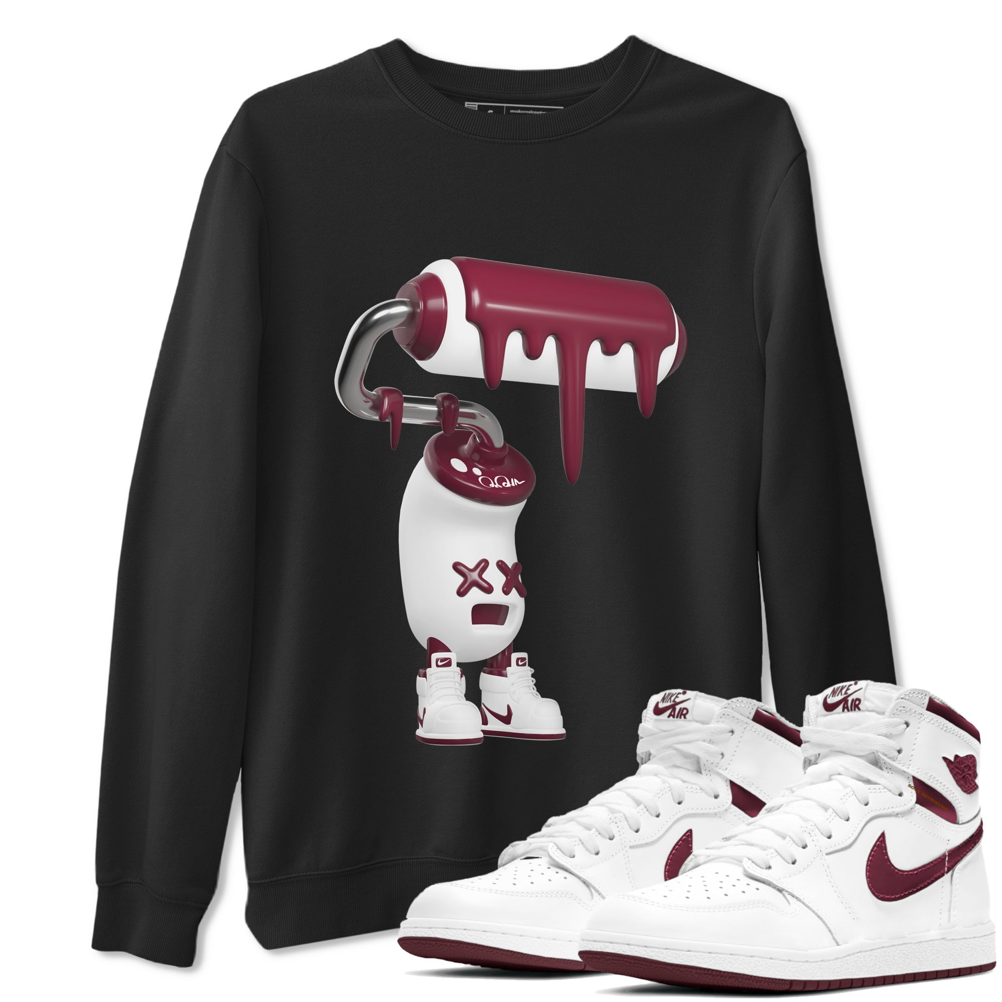 3D Paint Roller snkmatch Tee - Air Jordan 1 Metallic Burgundy