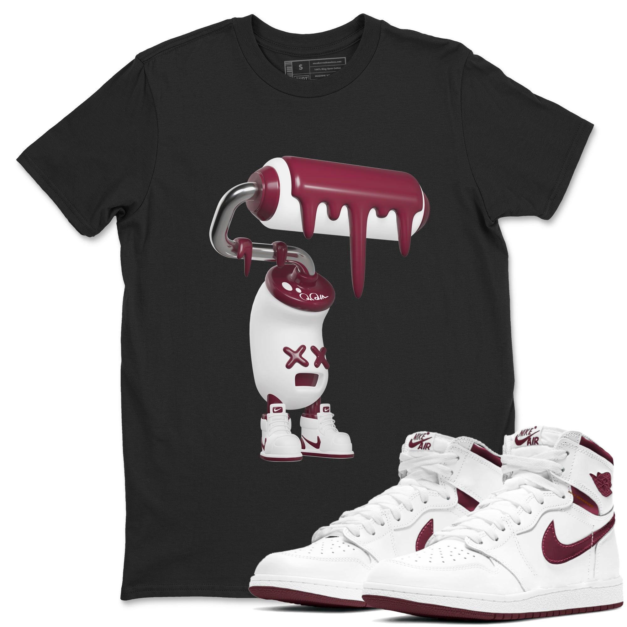 3D Paint Roller snkmatch Tee - Air Jordan 1 Metallic Burgundy