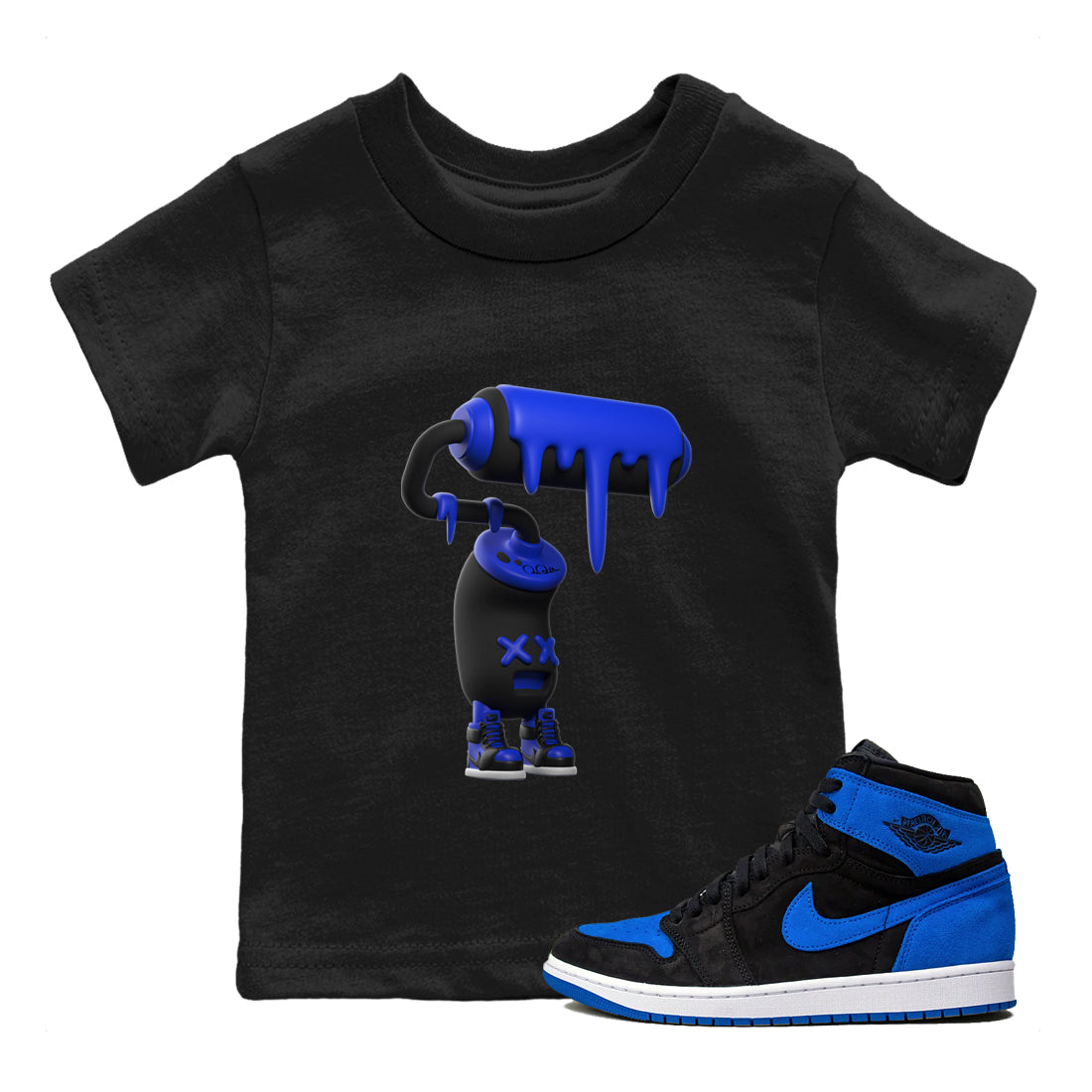 3D Paint Roller snkmatch Tee Kids - Air Jordan 1 Royal Reimagined
