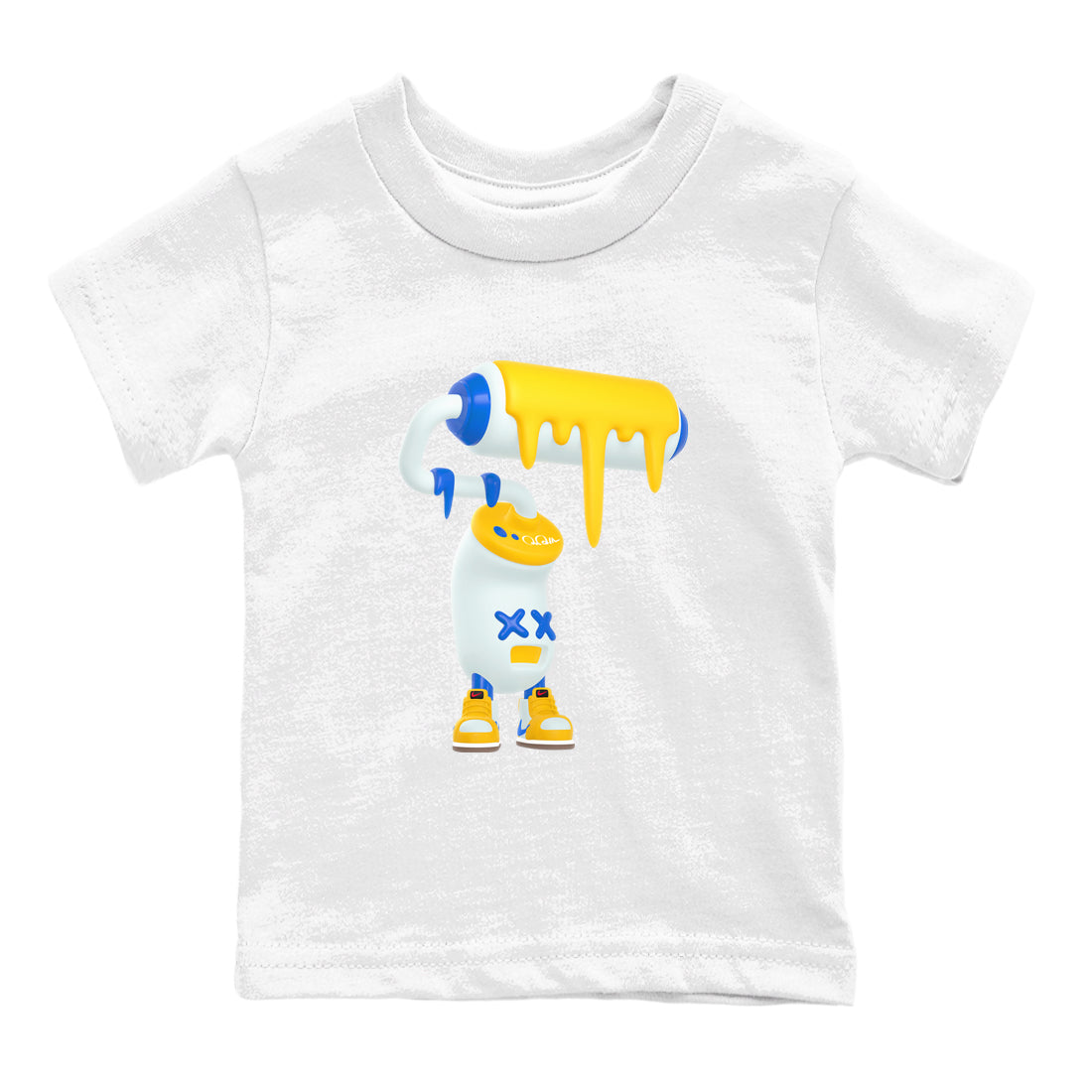 3D Paint Roller snkmatch Tees Kids - Air Jordan 1 Travis Scott Canary