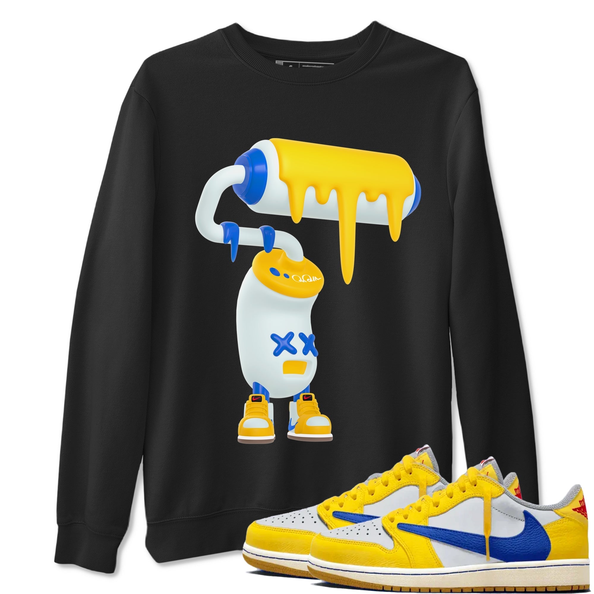 3D Paint Roller snkmatch Tees - Air Jordan 1 Travis Scott Canary