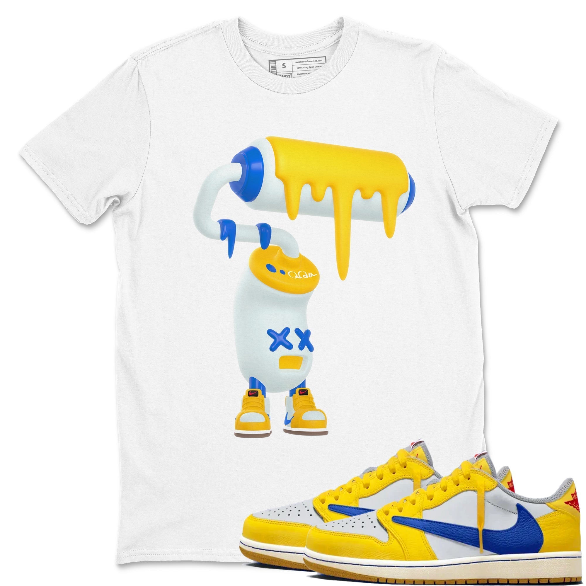 3D Paint Roller snkmatch Tees - Air Jordan 1 Travis Scott Canary