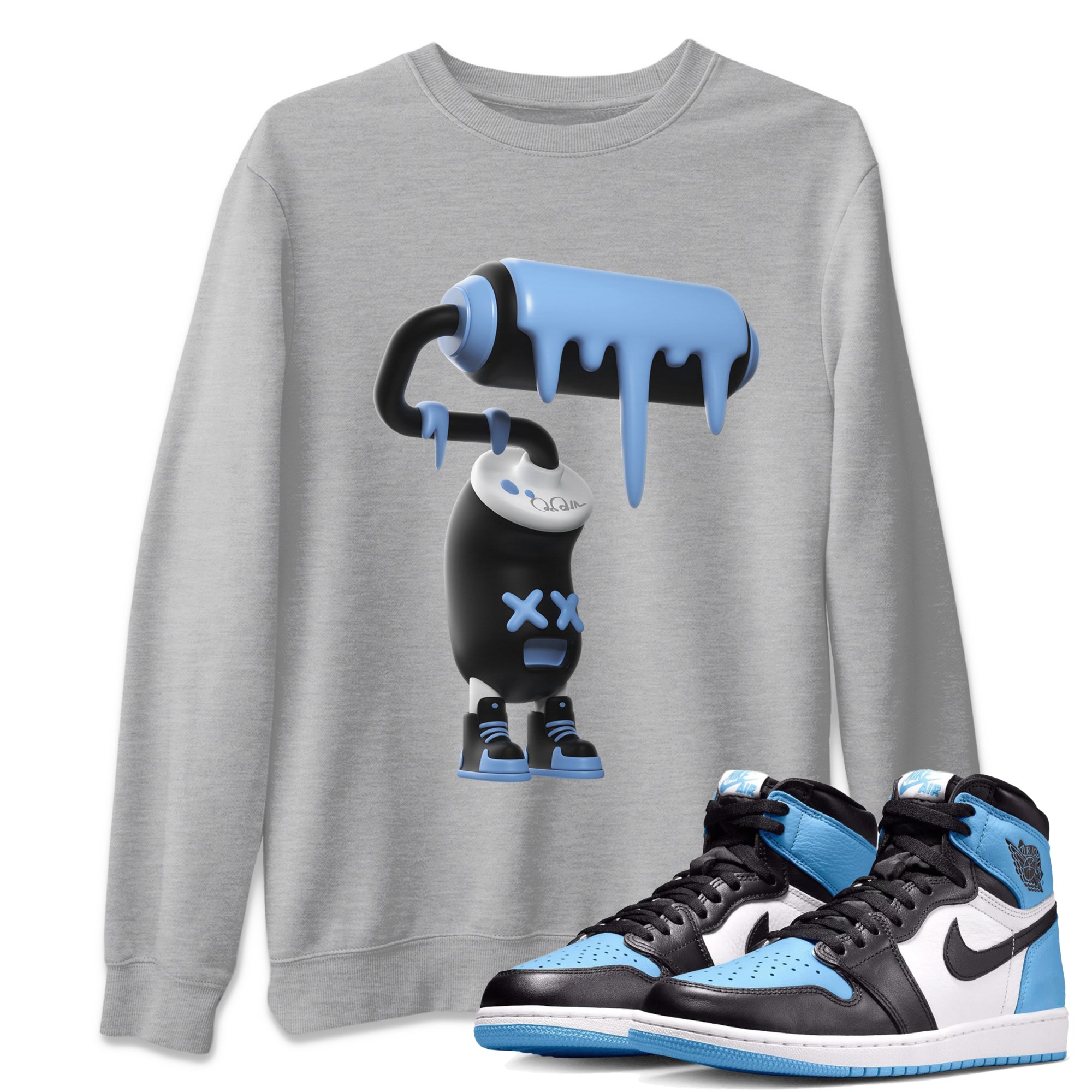 3D Paint Roller Unisex Tops - Air Jordan 1 UNC Toe