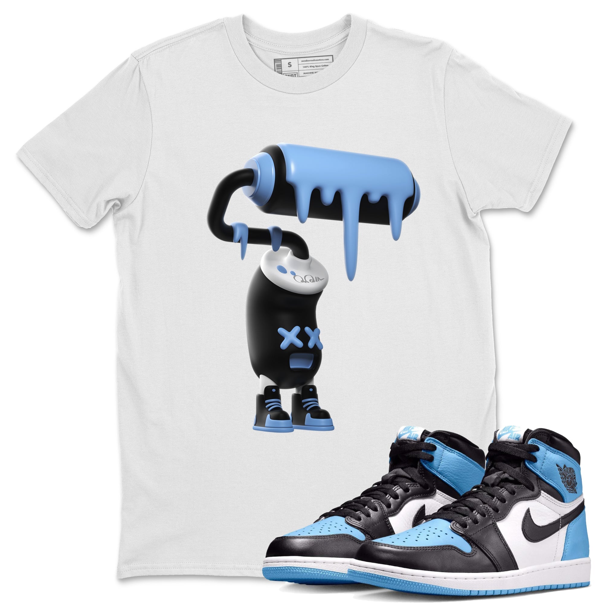 3D Paint Roller Unisex Tops - Air Jordan 1 UNC Toe