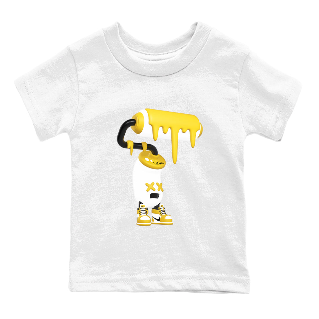3D Paint Roller snkmatch Tees Kids - Air Jordan 1 Yellow Ochre