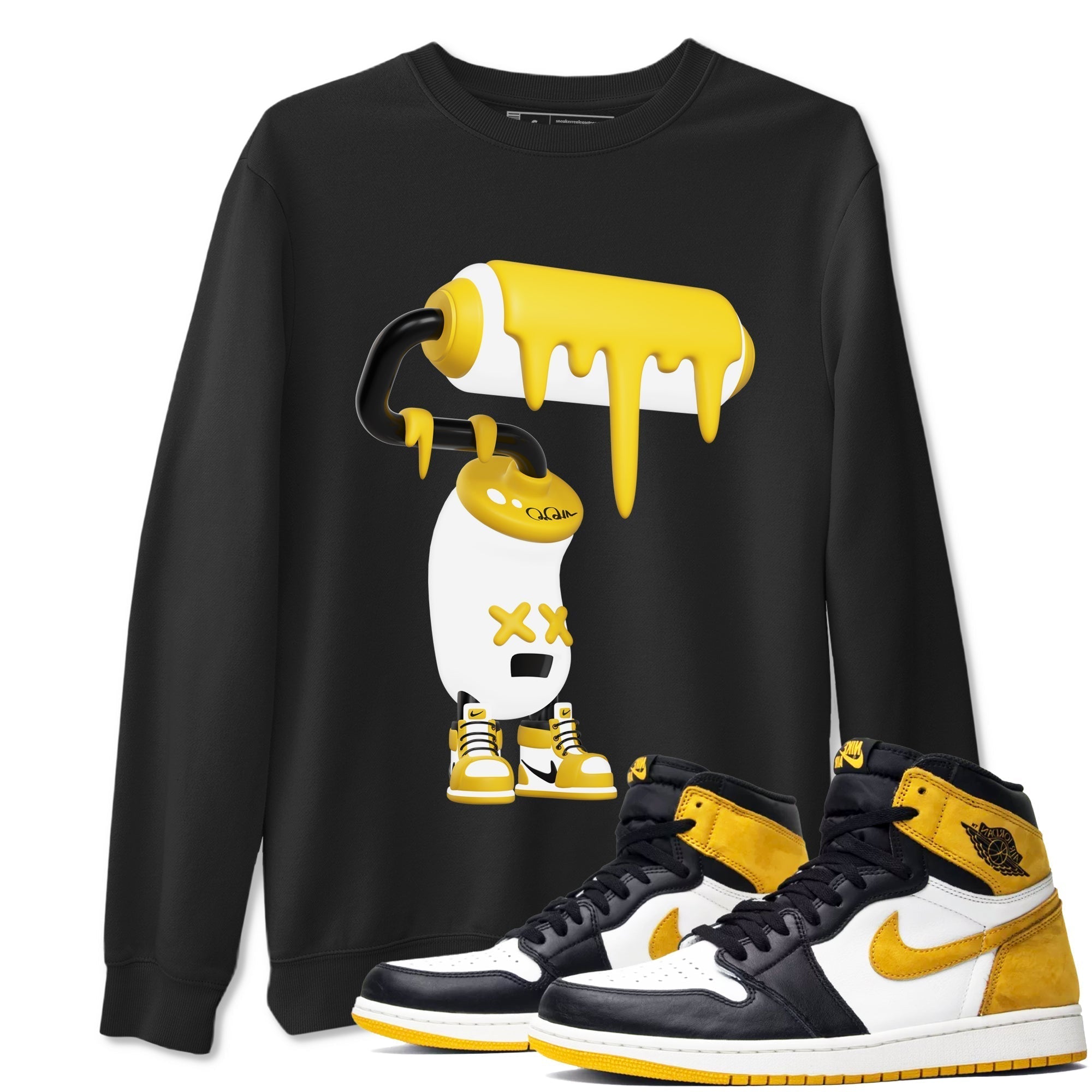 3D Paint Roller snkmatch Tees - Air Jordan 1 Yellow Ochre