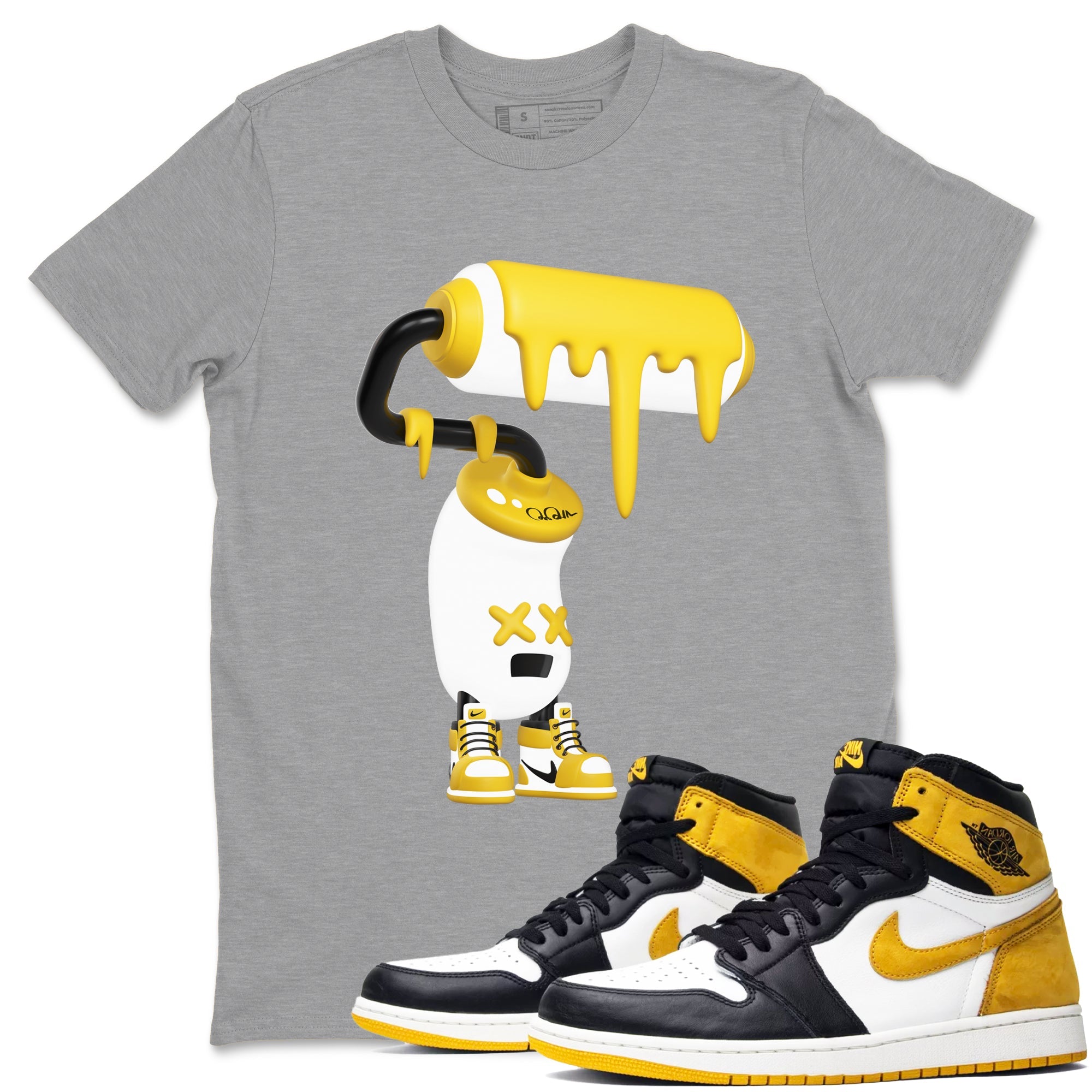 3D Paint Roller snkmatch Tees - Air Jordan 1 Yellow Ochre