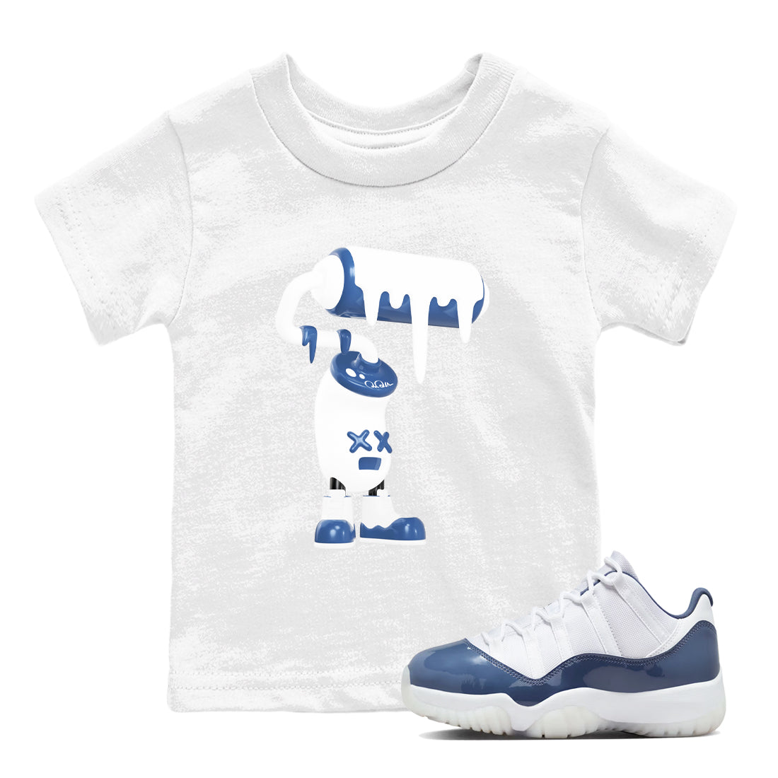 3D Paint Roller snkmatch Tees Kids - Air Jordan 11 Diffused Blue