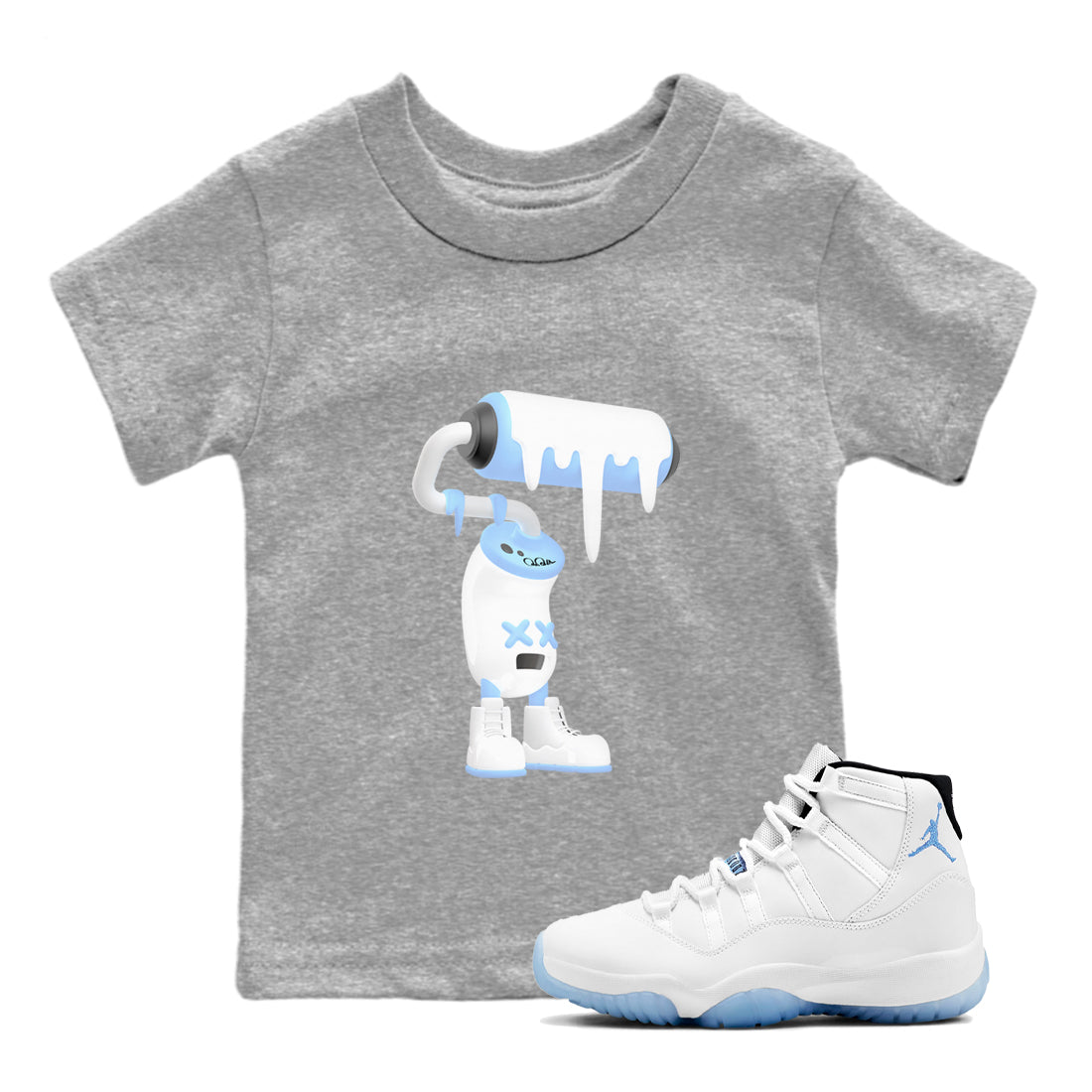 3D Paint Roller snkmatch Tees Kids - Air Jordan 11 Legend Blue