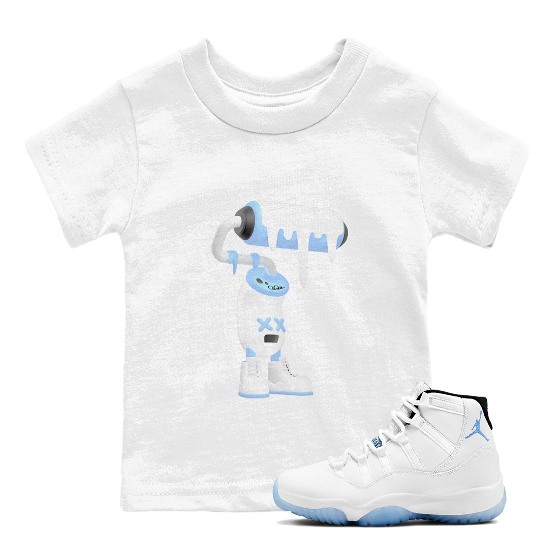 3D Paint Roller snkmatch Tees Kids - Air Jordan 11 Legend Blue