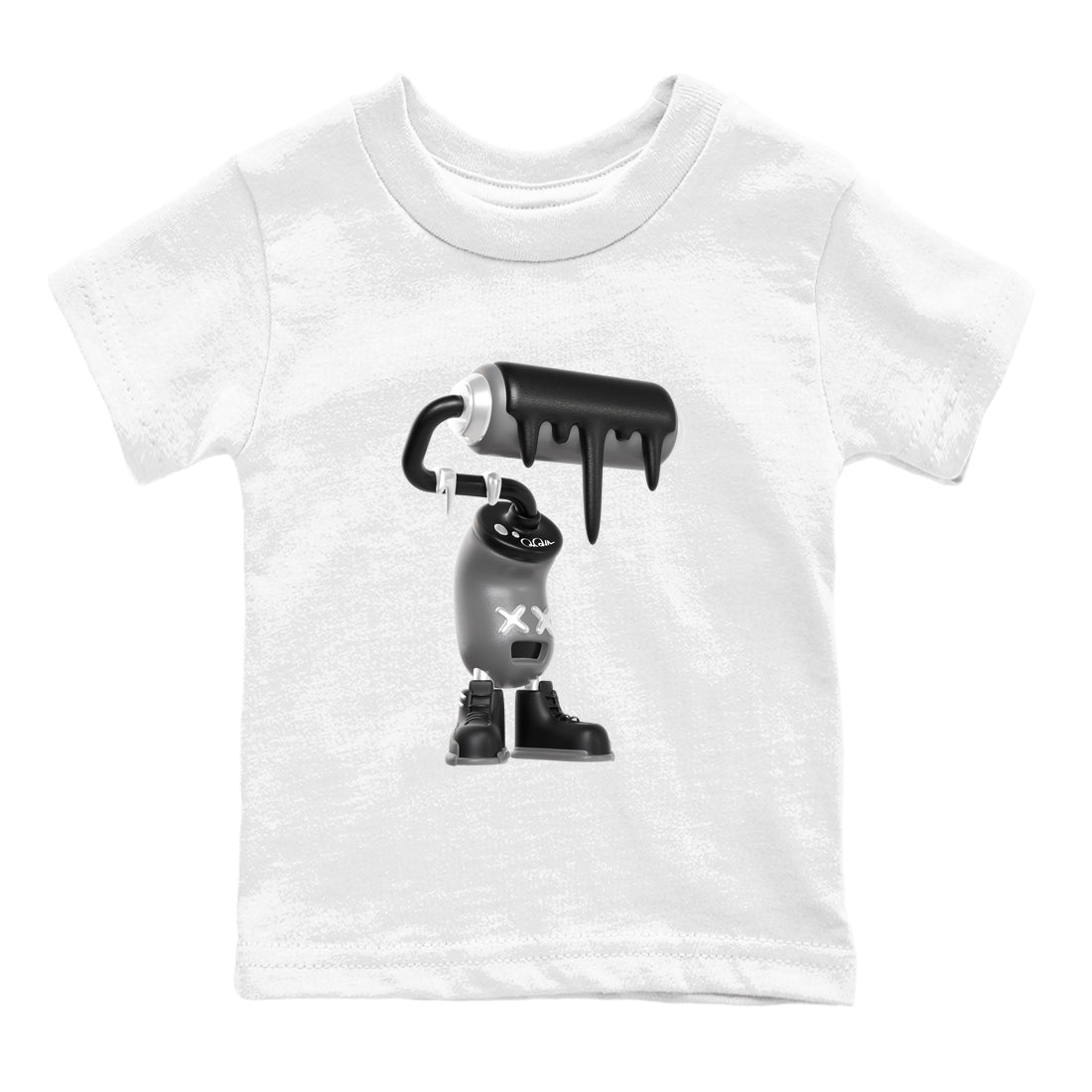 3D Paint Roller snkmatch Tees Kids - Air Jordan 12 Black Wolf Grey