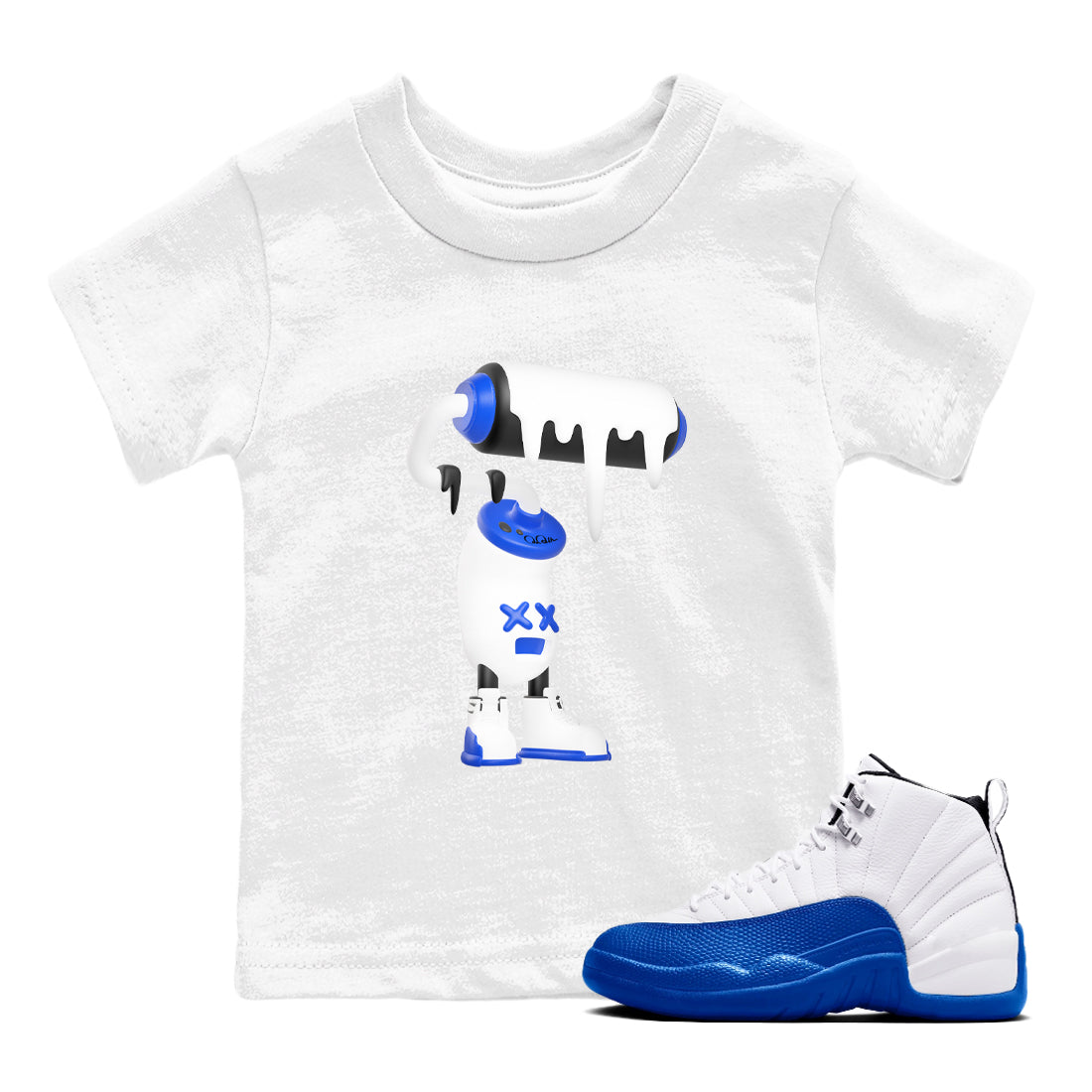 3D Paint Roller snkmatch Tees Kids - Air Jordan 12 Blueberry