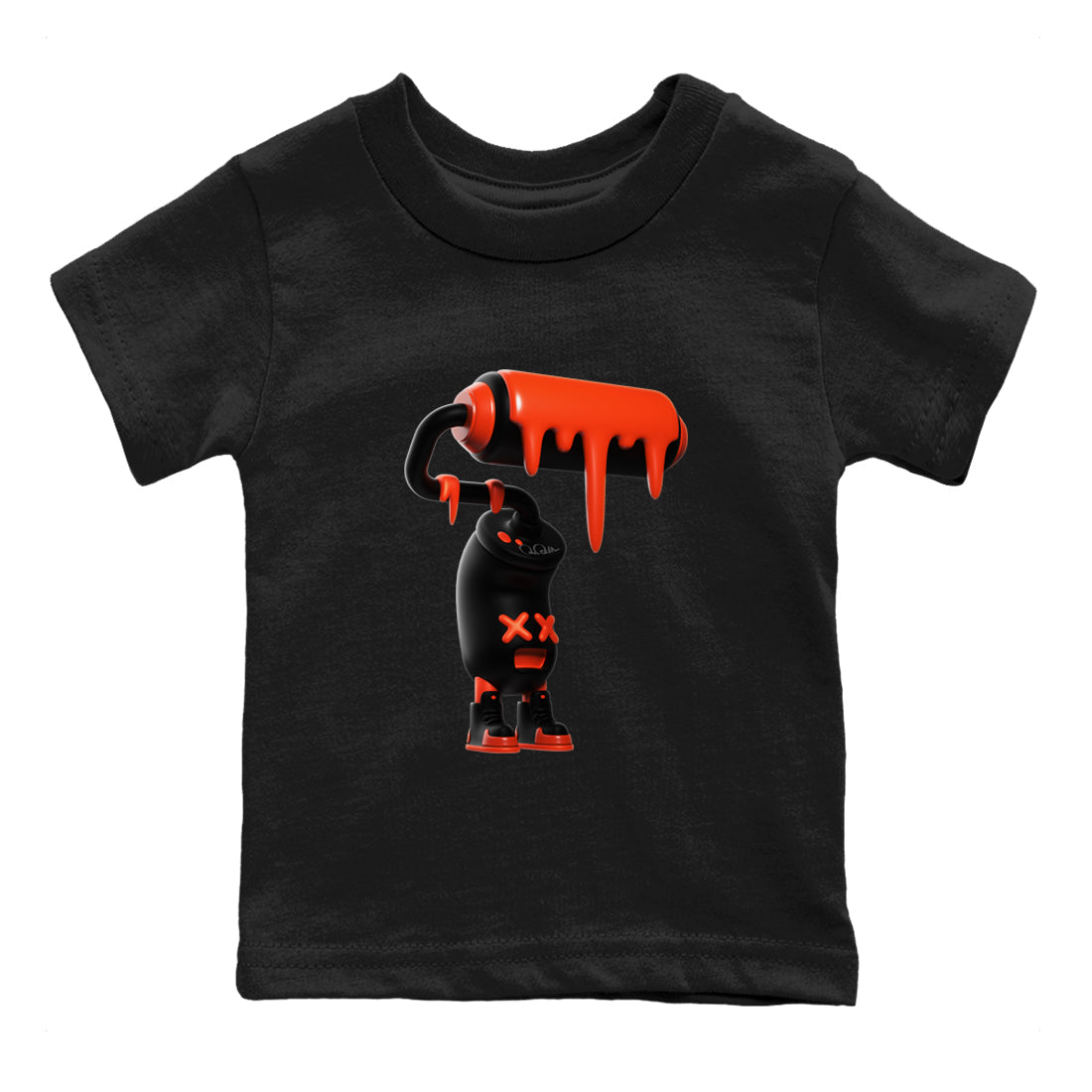 3D Paint Roller Kids Tops - Air Jordan 12 Brilliant Orange
