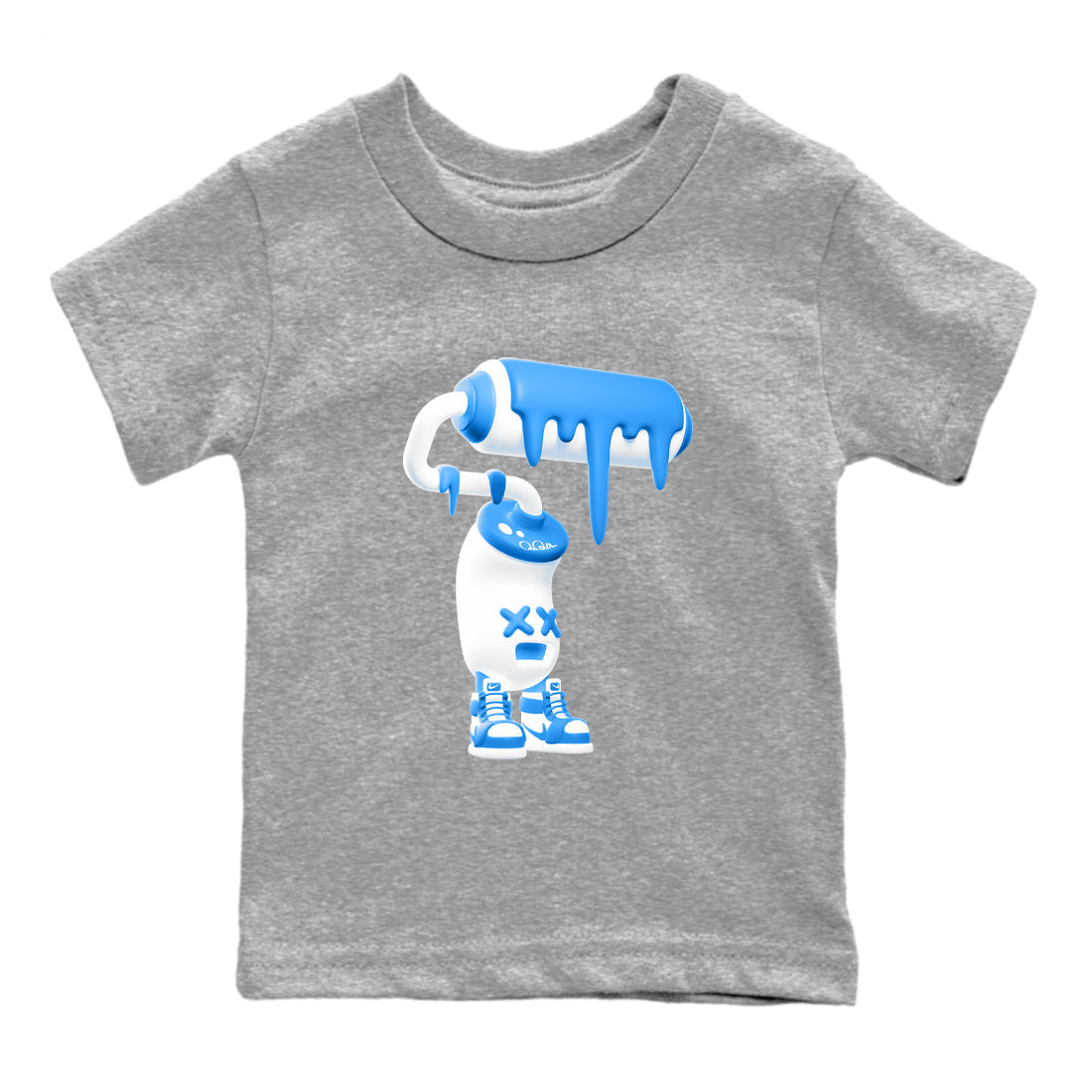 3D Paint Roller snkmatch Tees Kids - Air Jordan 12 White and University Blue