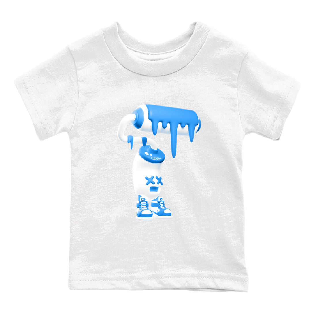 3D Paint Roller snkmatch Tees Kids - Air Jordan 12 White and University Blue