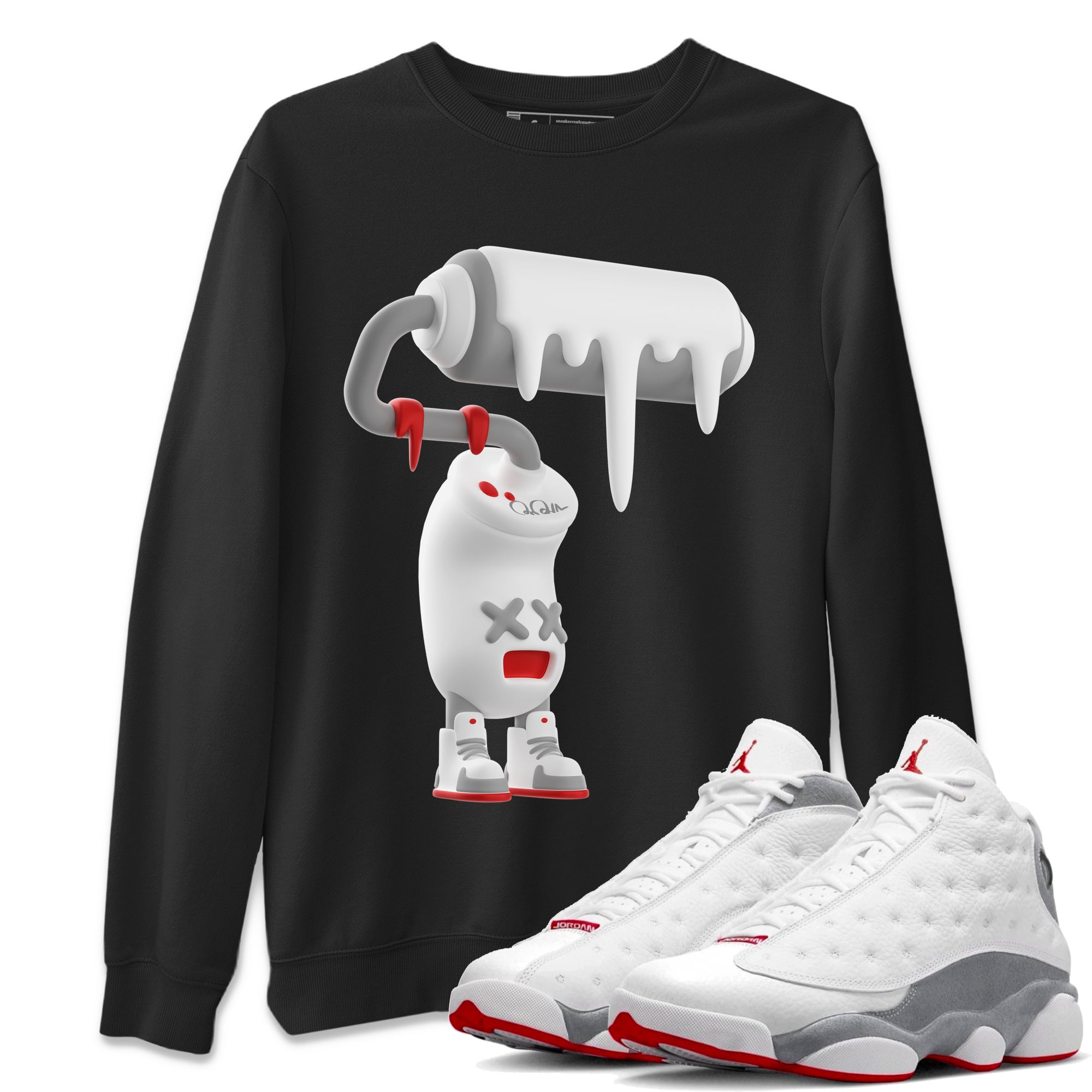 3D Paint Roller Unisex Tops - Air Jordan 13 Wolf Grey