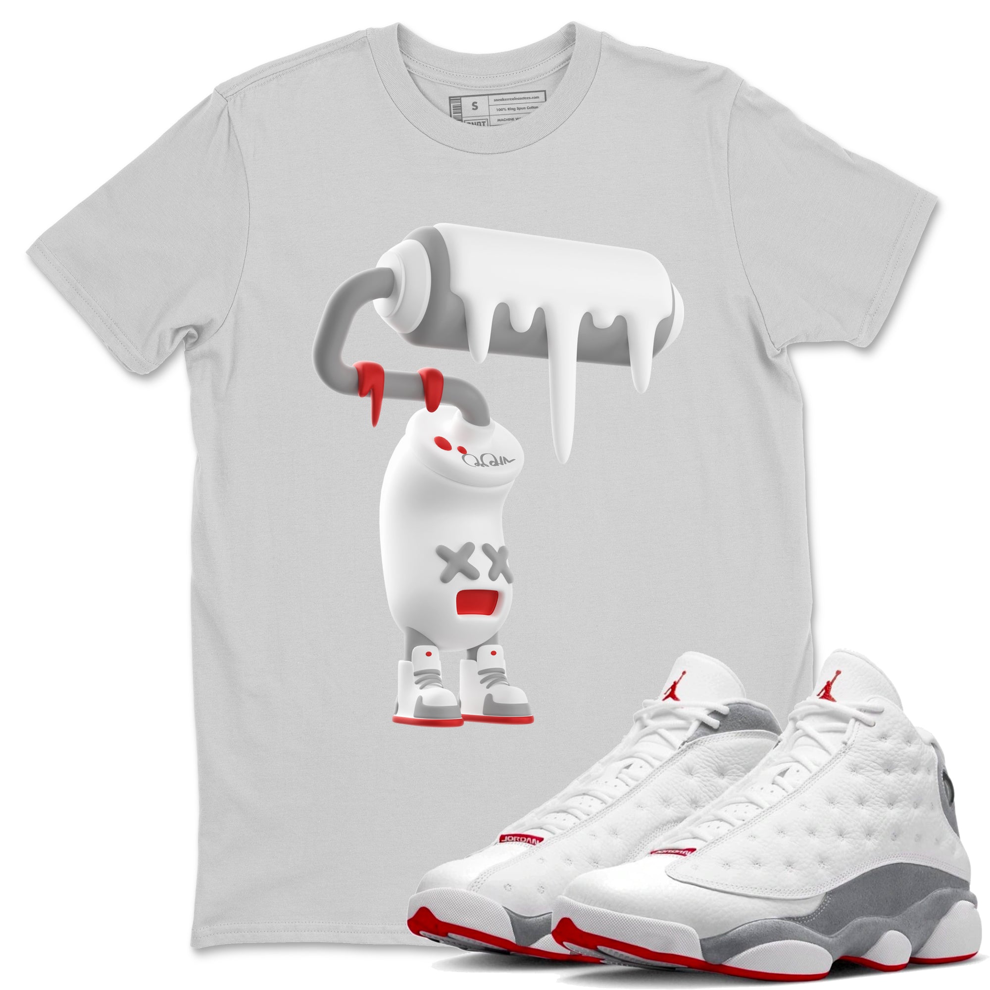 3D Paint Roller Unisex Tops - Air Jordan 13 Wolf Grey