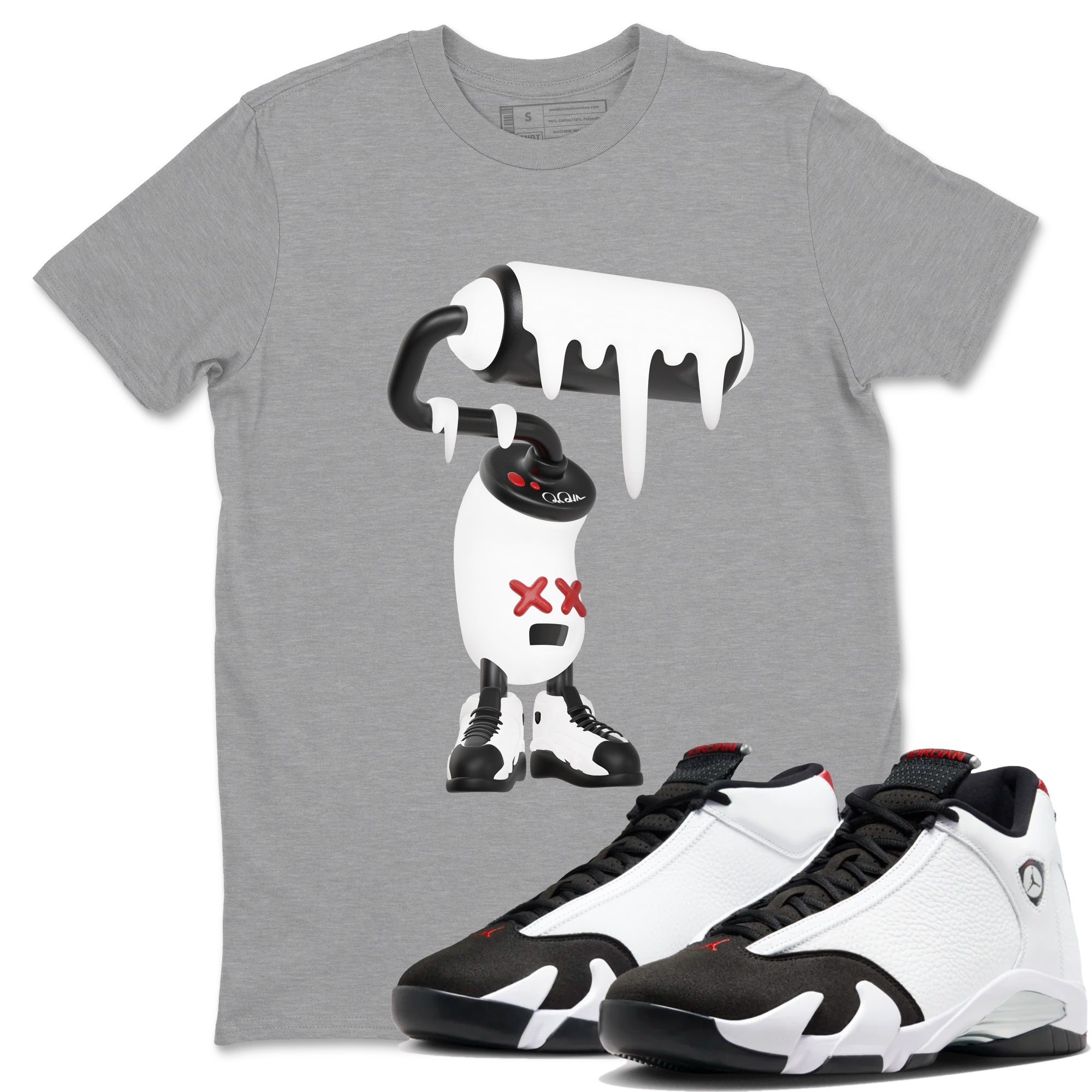 3D Paint Roller snkmatch Tees - Air Jordan 14 Black Toe
