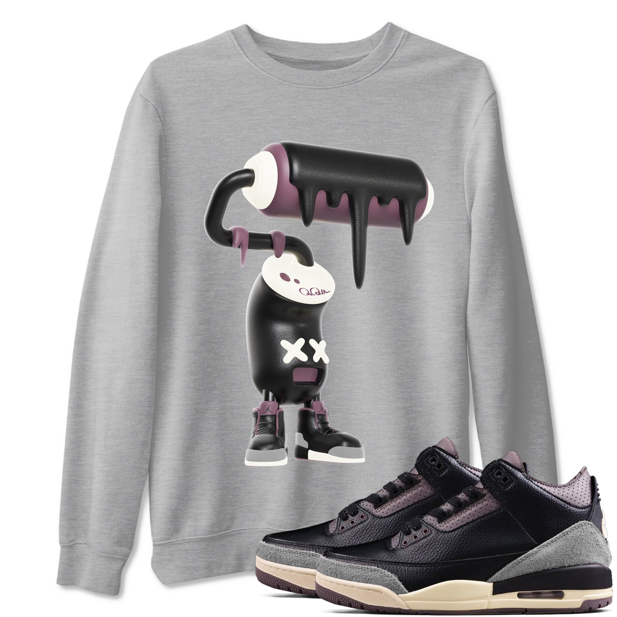 3D Paint Roller snkmatch Tees - Air Jordan 3 A Ma Maniere x Black