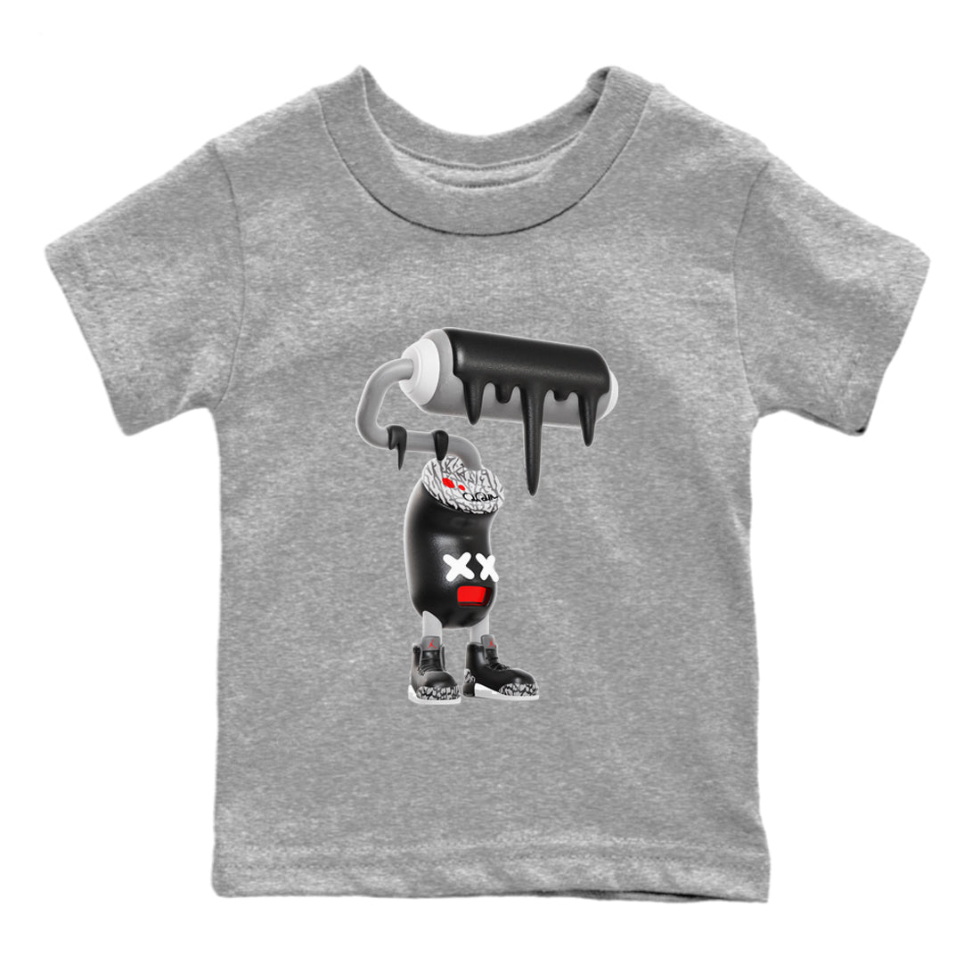 3D Paint Roller snkmatch Tees Kids - Air Jordan 3 Black Cement