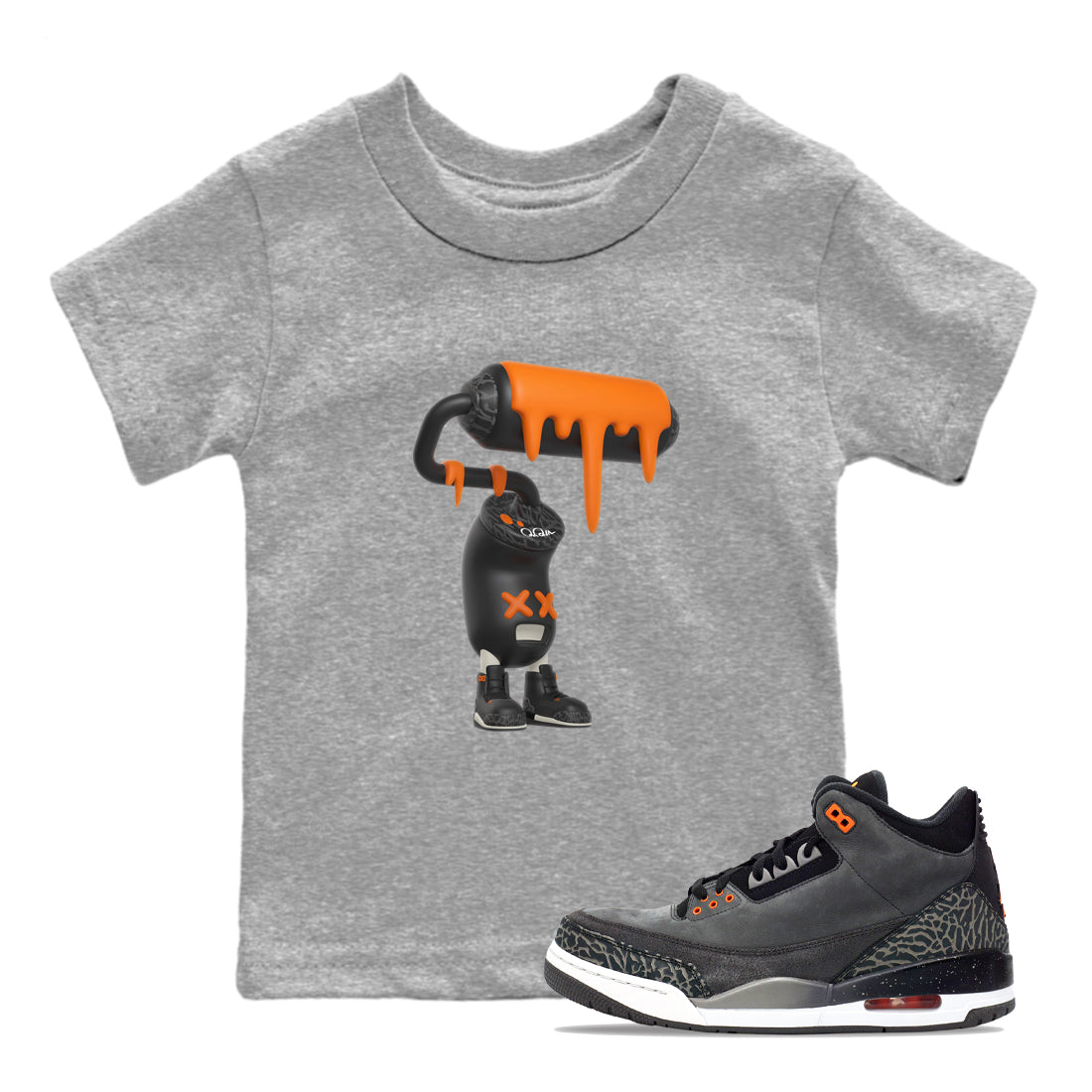 3D Paint Roller snkmatch Tee Kids - Air Jordan 3 Fear