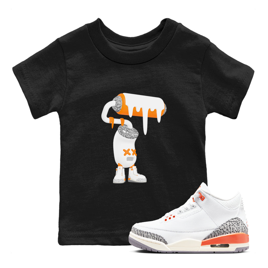 3D Paint Roller snkmatch Tees Kids - Air Jordan 3 Georgia Peach